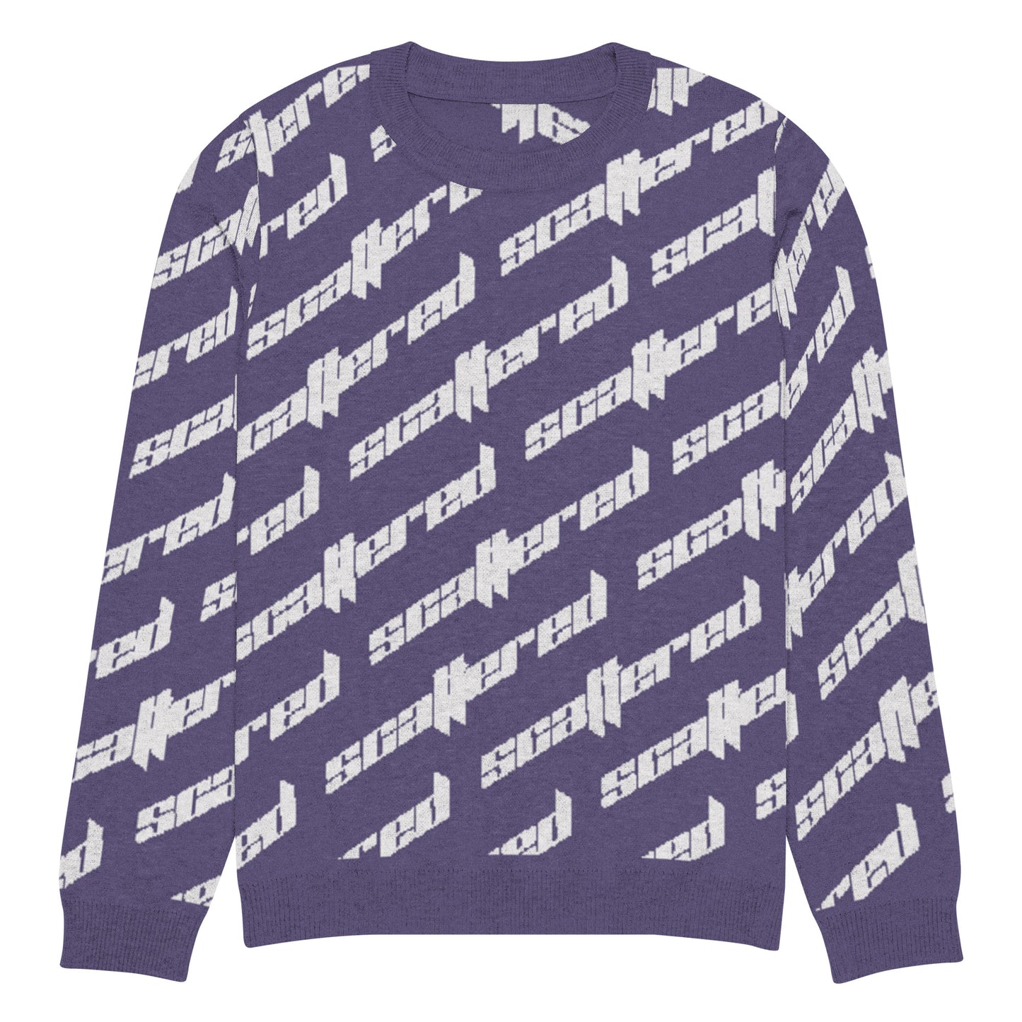 Purple Scattered Logo Knitted Crewneck Sweater
