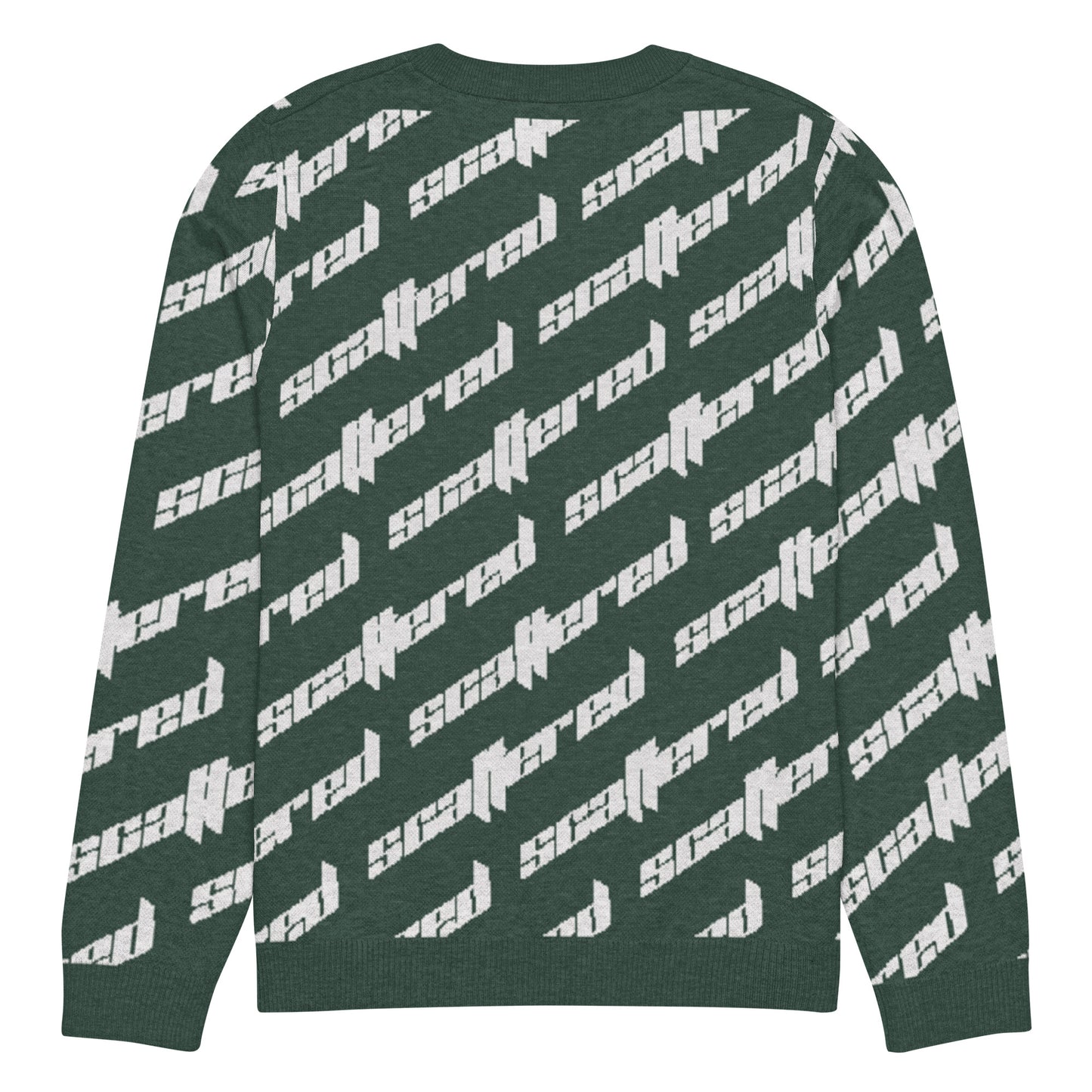 Pine Green Scattered Logo Knitted Crewneck Sweater