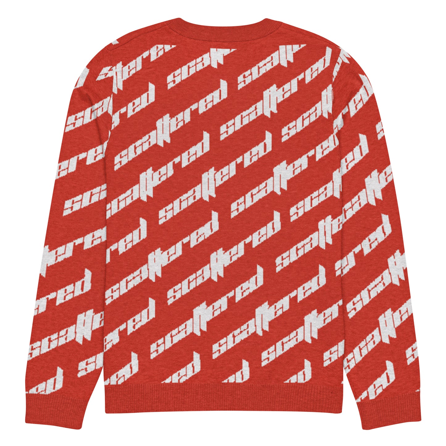 Red Scattered Logo Knitted Crewneck Sweater