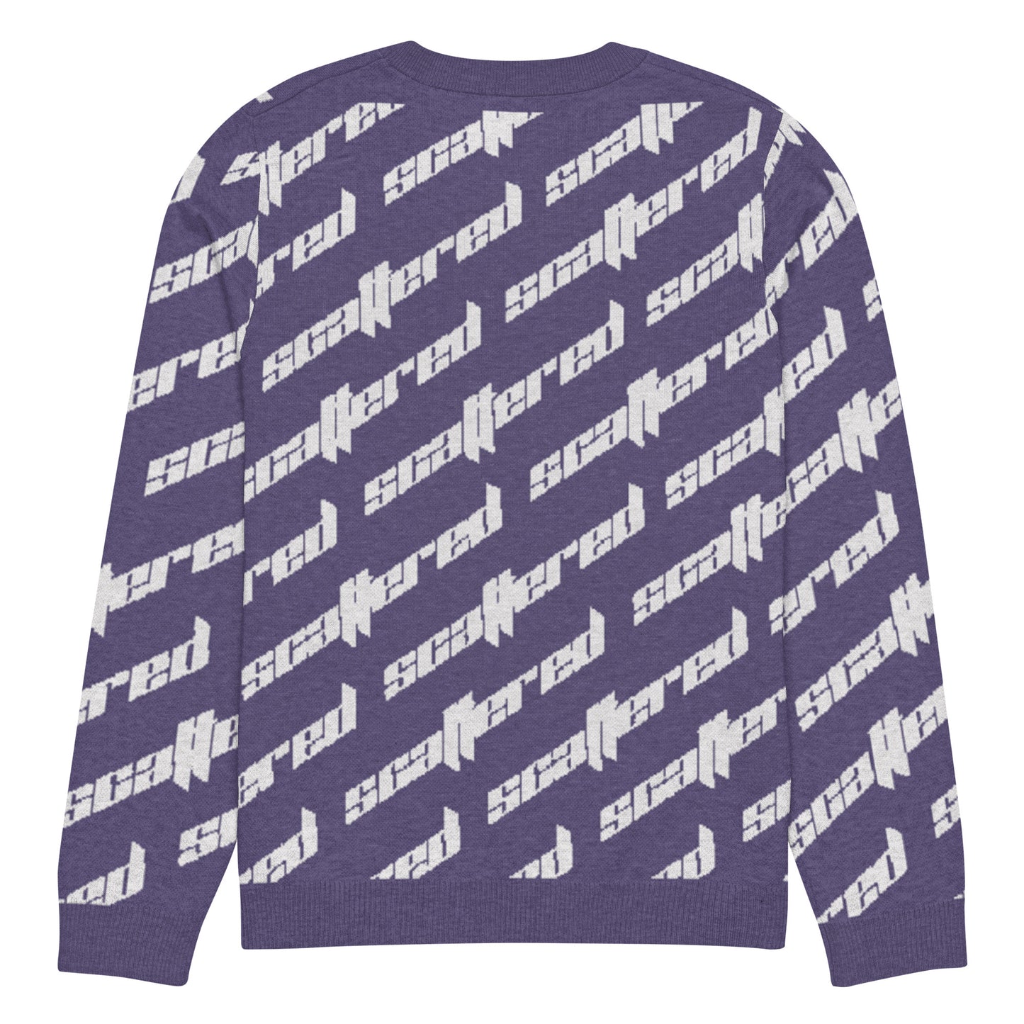 Purple Scattered Logo Knitted Crewneck Sweater