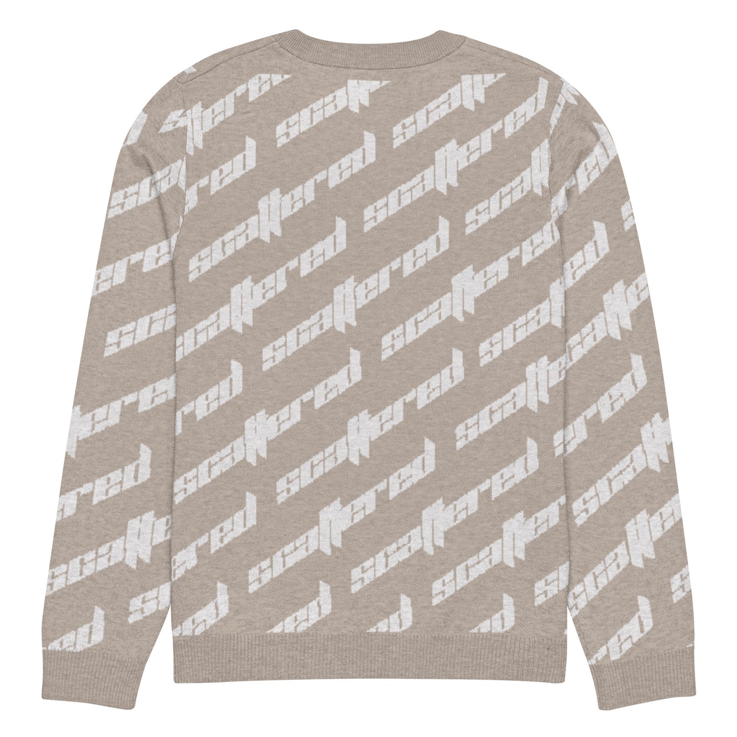 Light Brown Scattered Logo Knitted Crewneck Sweater