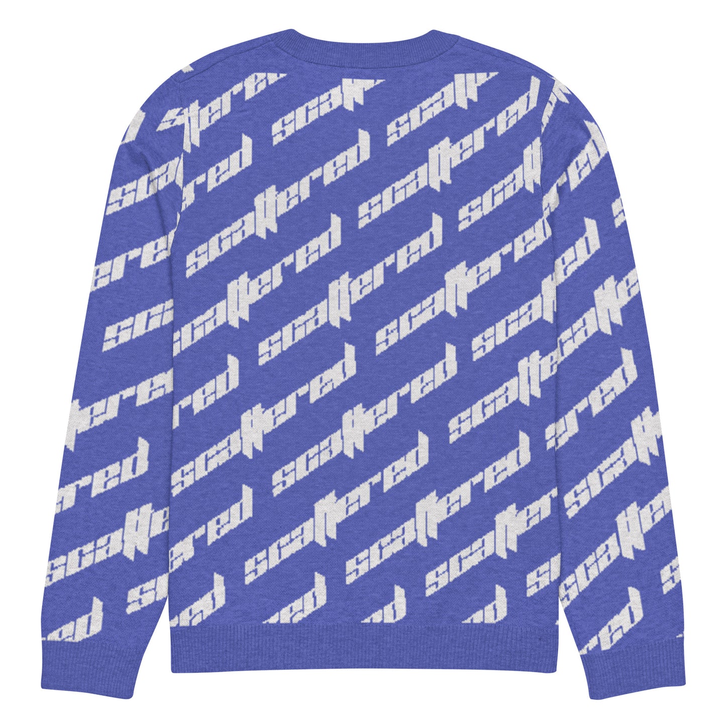 Royal Blue Scattered Logo Knitted Crewneck Sweater