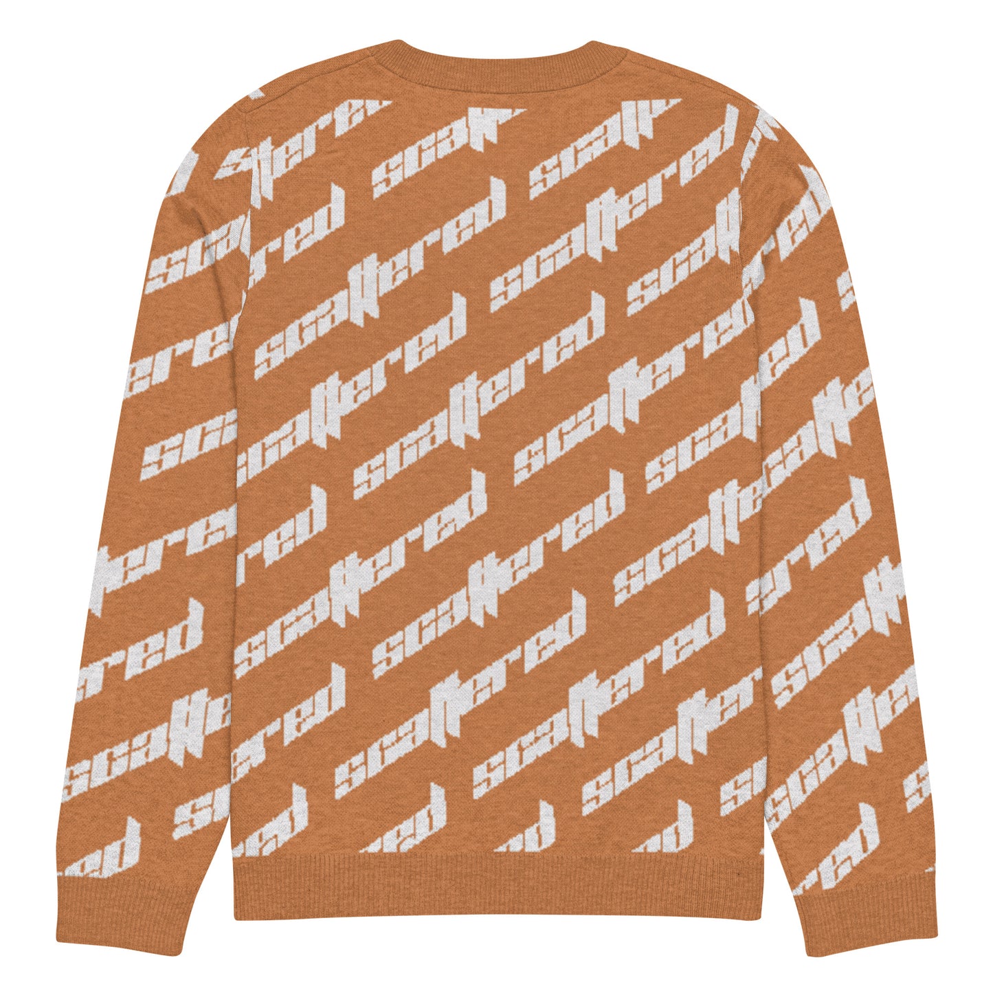 Orange Scattered Logo Knitted Crewneck Sweater