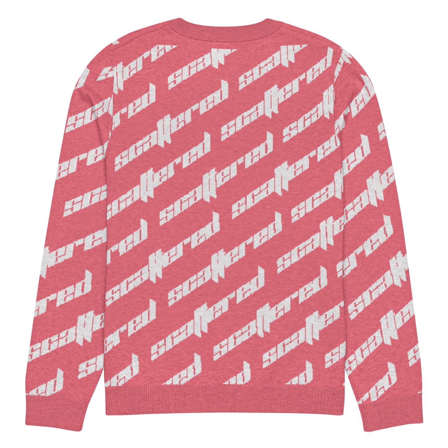 Hot Pink Scattered Logo Knitted Crewneck Sweater