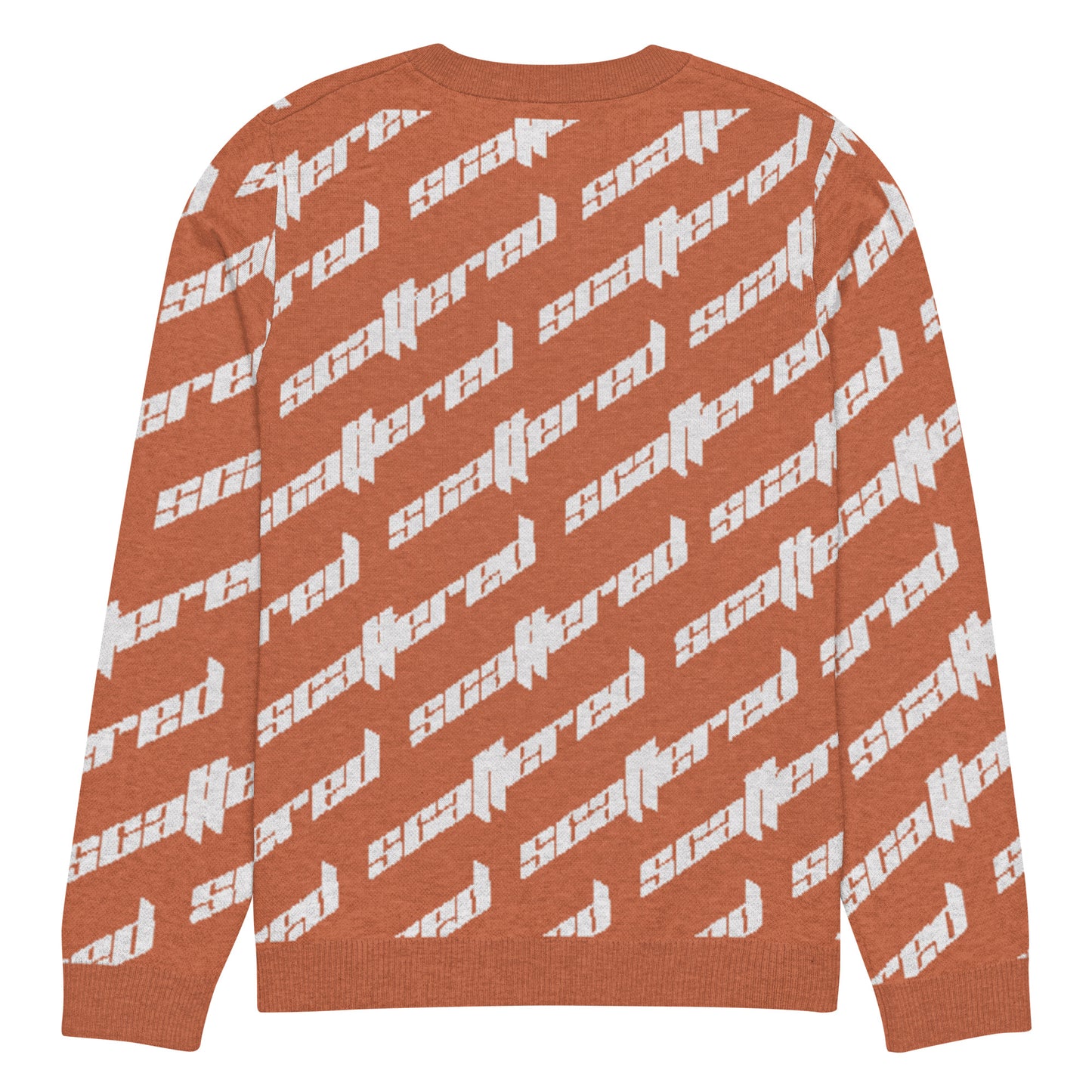 Orange Scattered Logo Knitted Crewneck Sweater