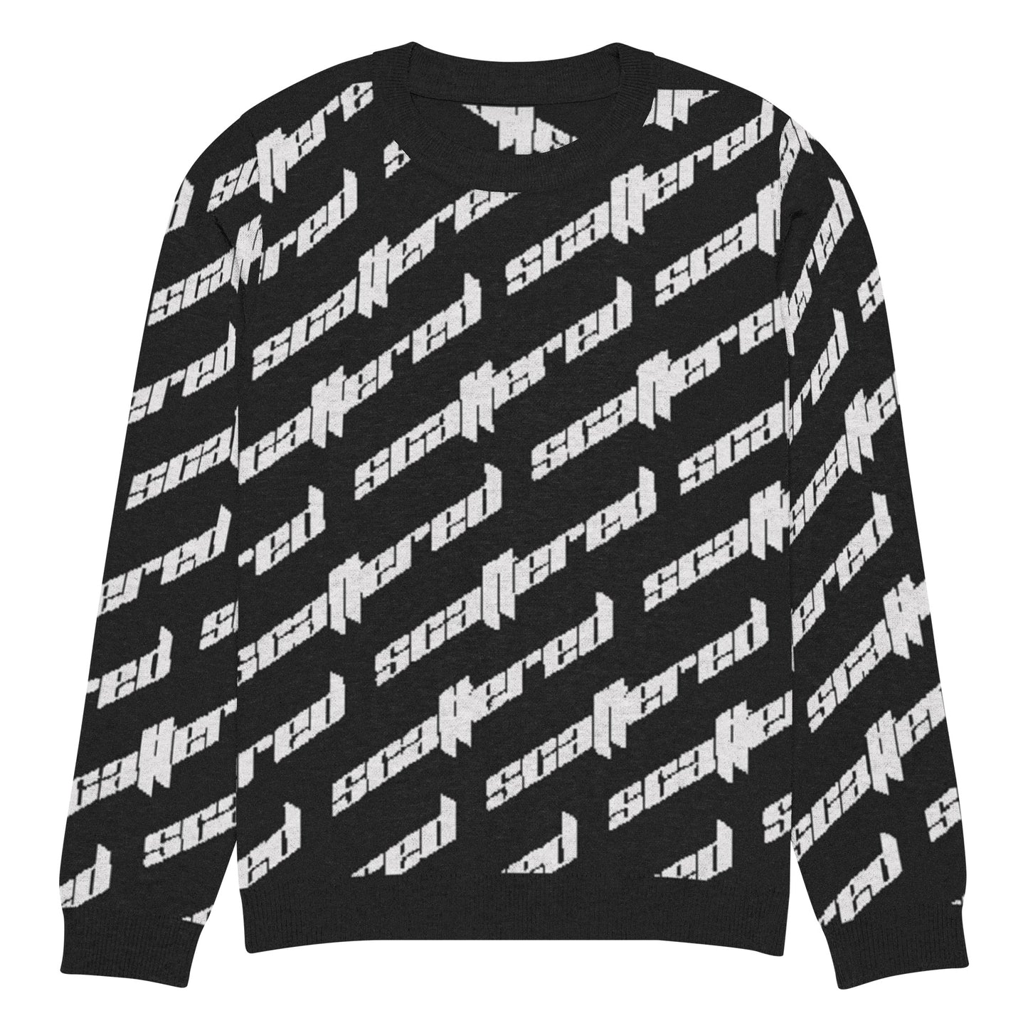 Scattered Black Logo Knitted crew neck sweater
