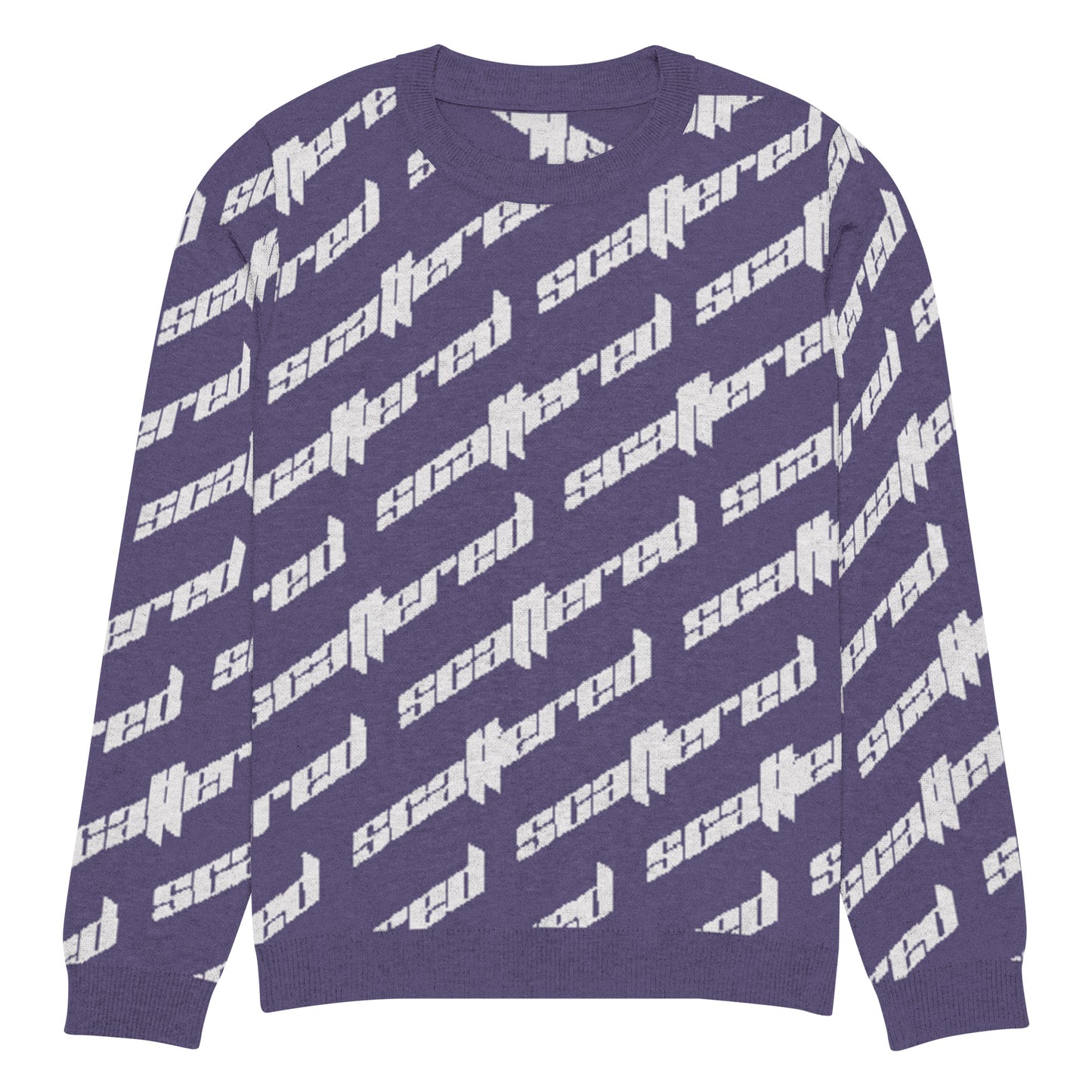 Purple Scattered Logo Knitted Crewneck Sweater