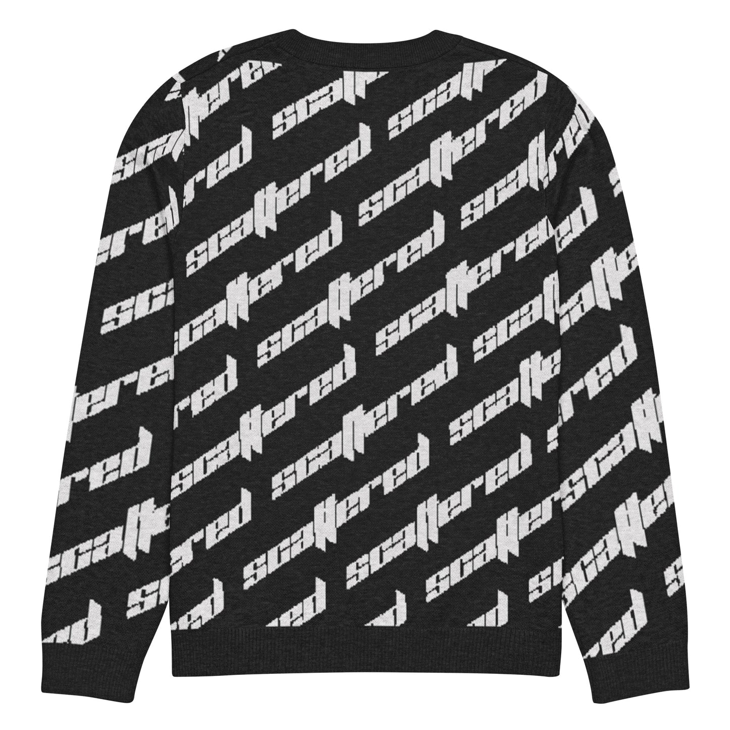Scattered Black Logo Knitted crew neck sweater