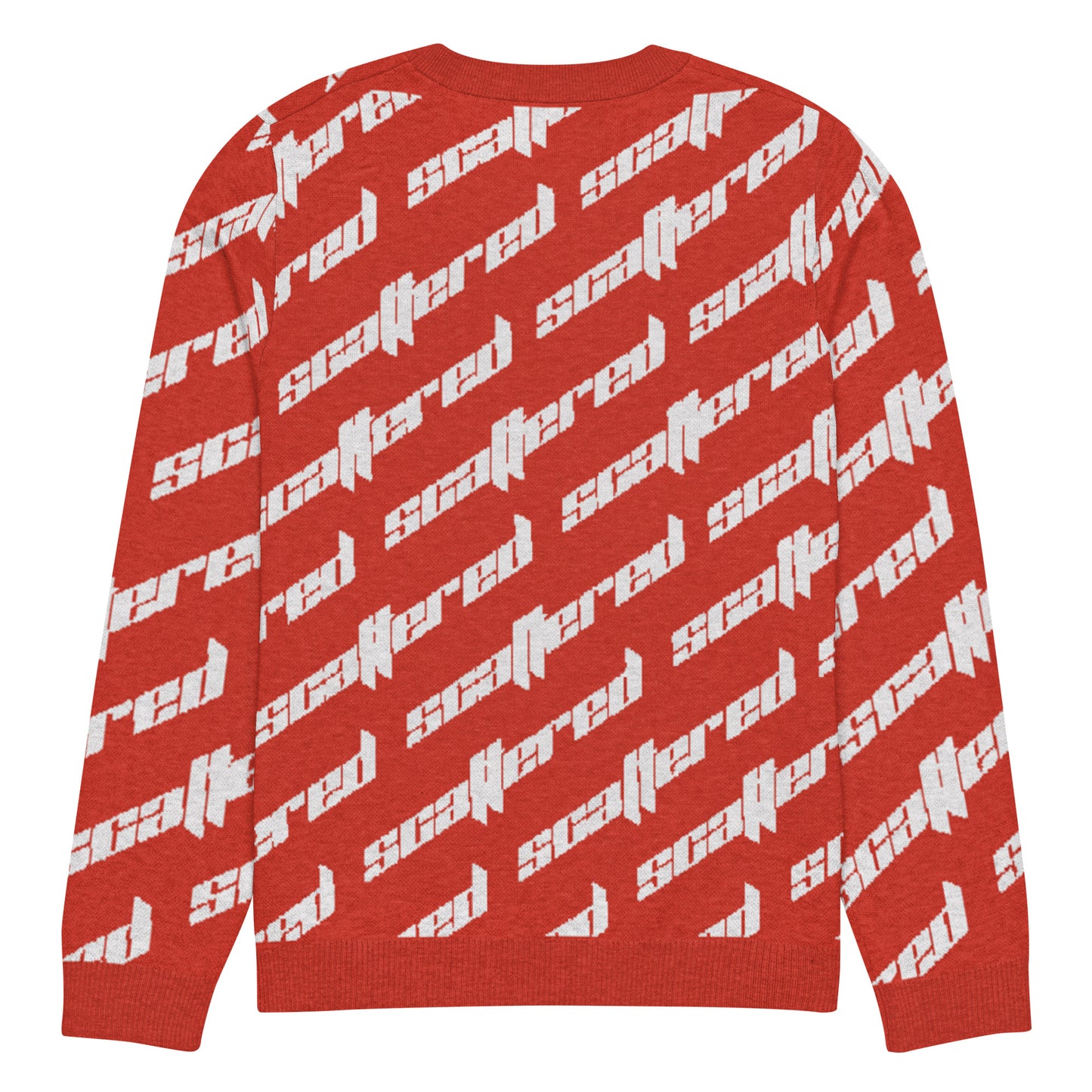 Red Scattered Logo Knitted Crewneck Sweater