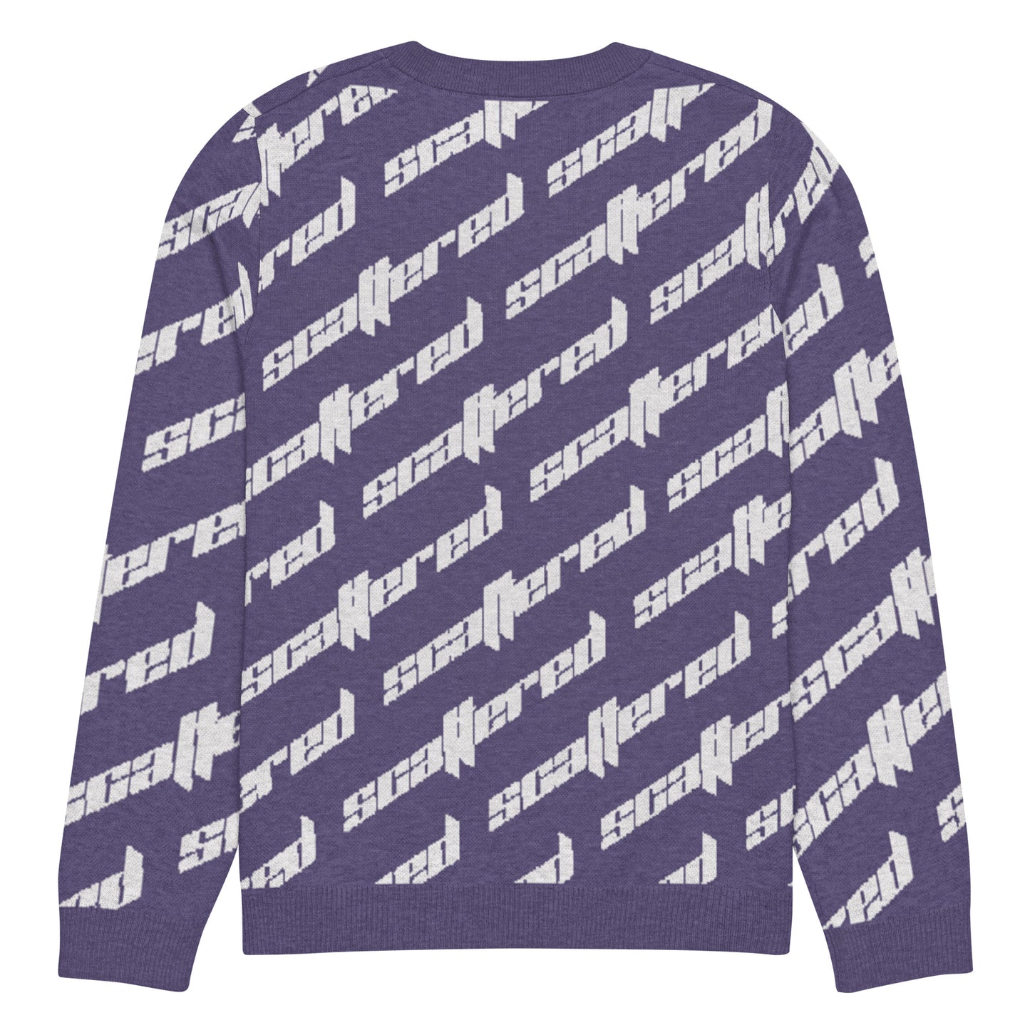 Purple Scattered Logo Knitted Crewneck Sweater