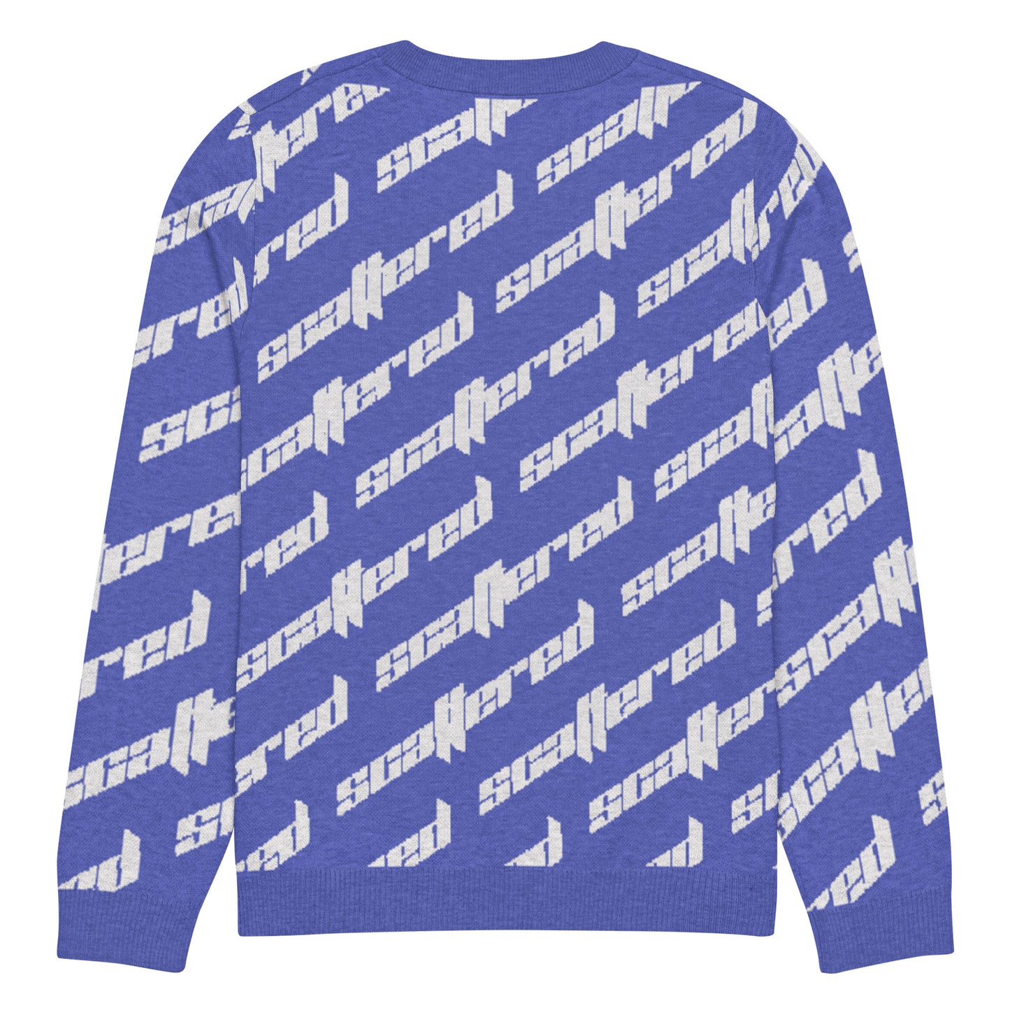 Royal Blue Scattered Logo Knitted Crewneck Sweater