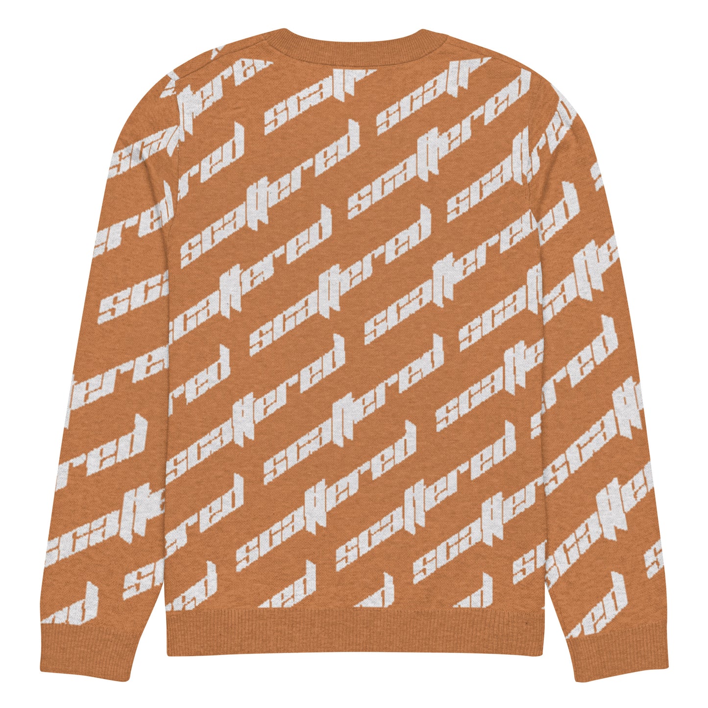 Orange Scattered Logo Knitted Crewneck Sweater