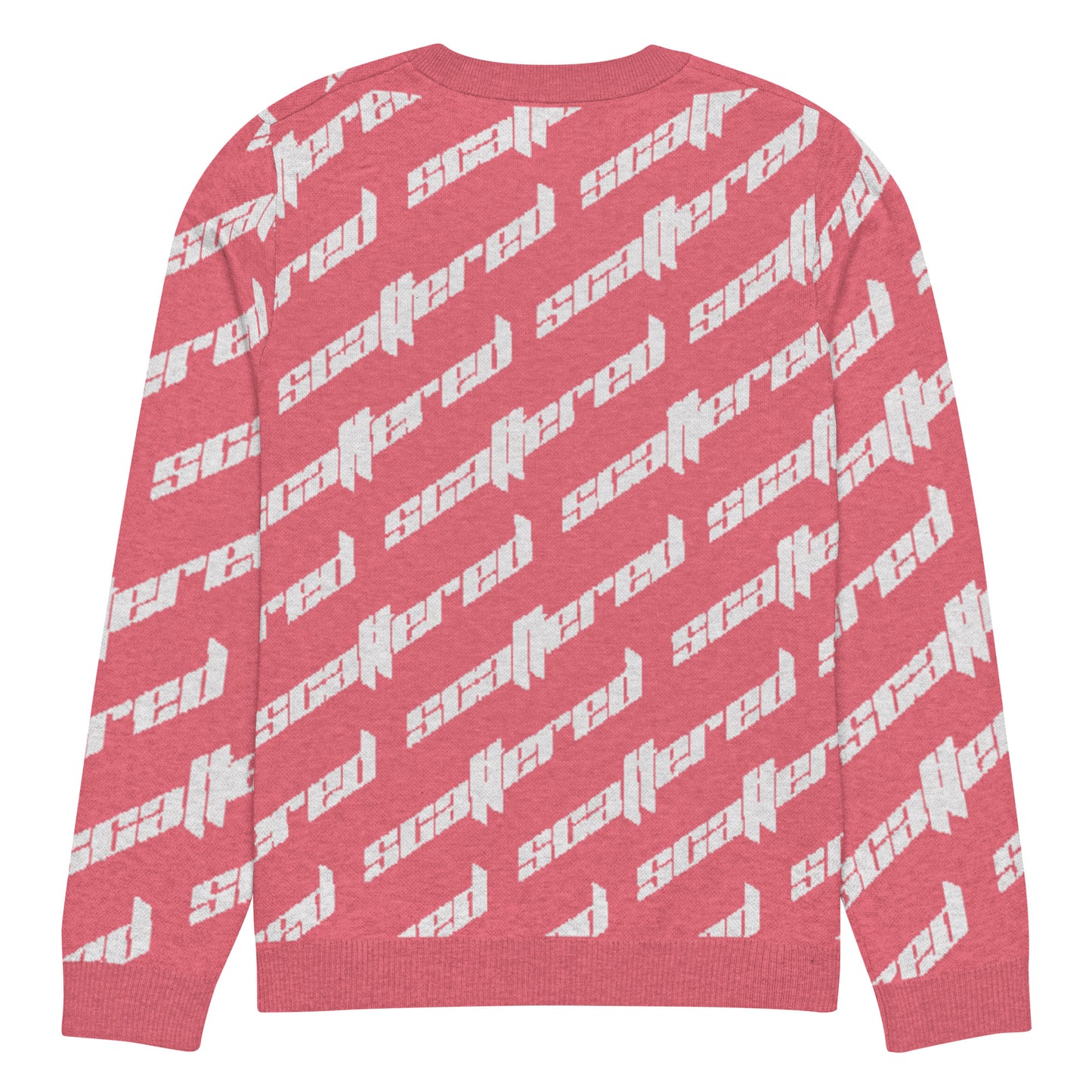 Hot Pink Scattered Logo Knitted Crewneck Sweater
