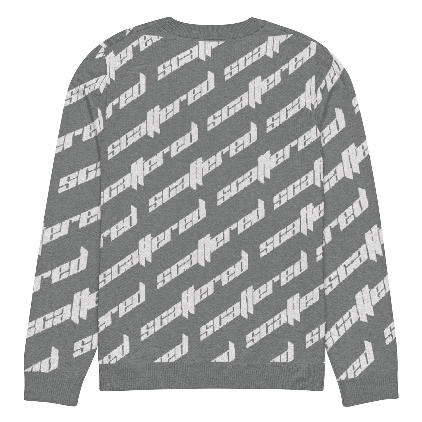 Dark Grey Scattered Logo Knitted Crewneck Sweater