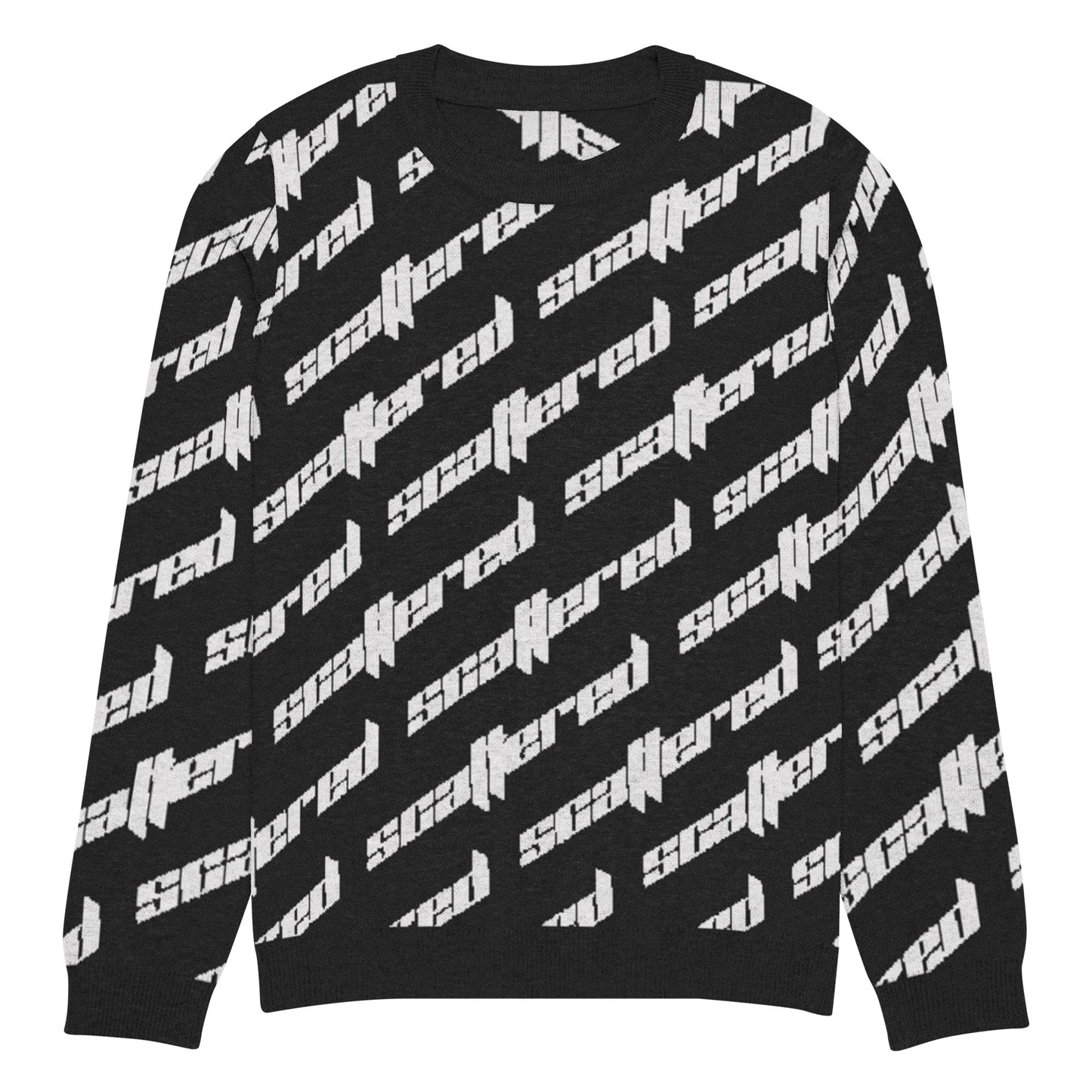 Scattered Black Logo Knitted crew neck sweater