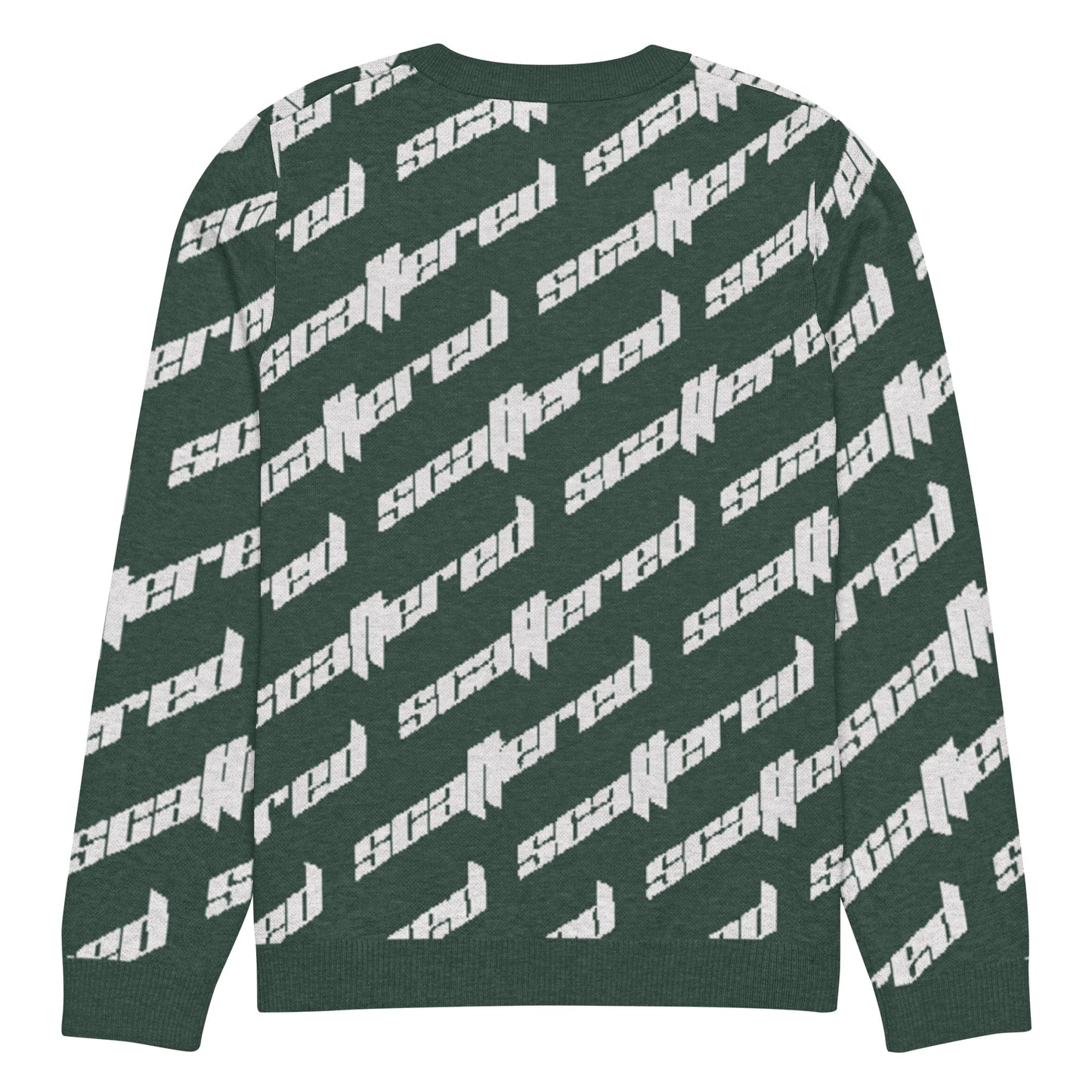 Pine Green Scattered Logo Knitted Crewneck Sweater