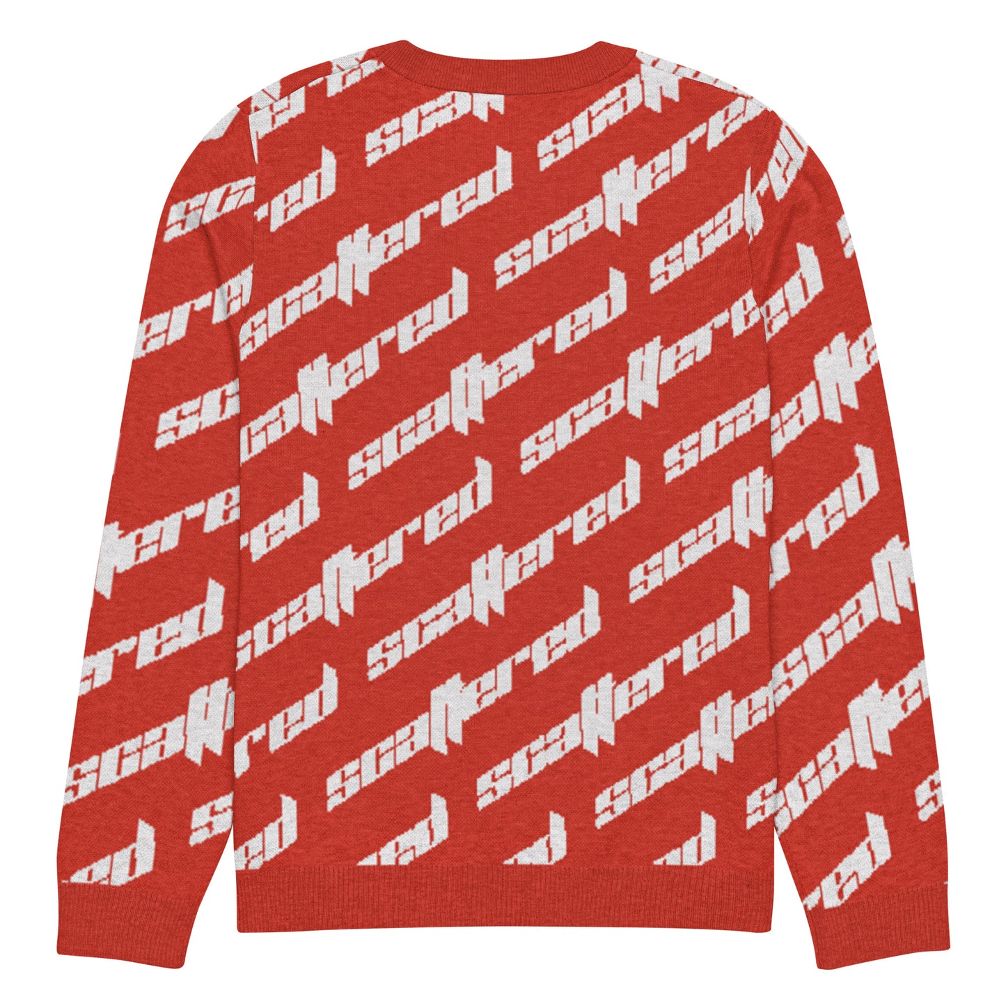 Red Scattered Logo Knitted Crewneck Sweater