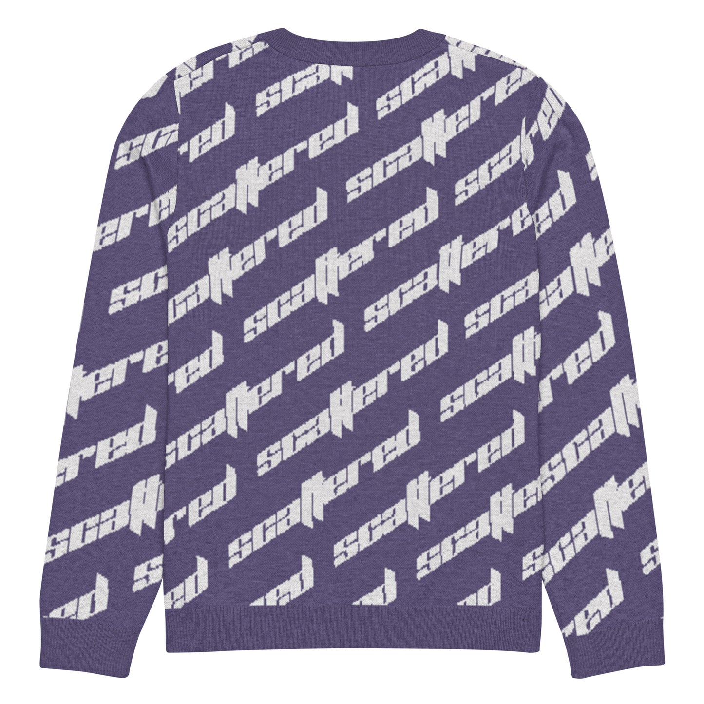 Purple Scattered Logo Knitted Crewneck Sweater