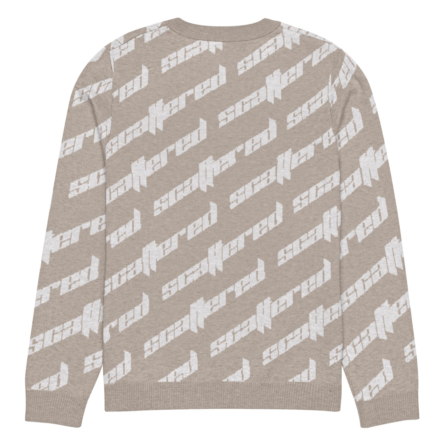 Light Brown Scattered Logo Knitted Crewneck Sweater