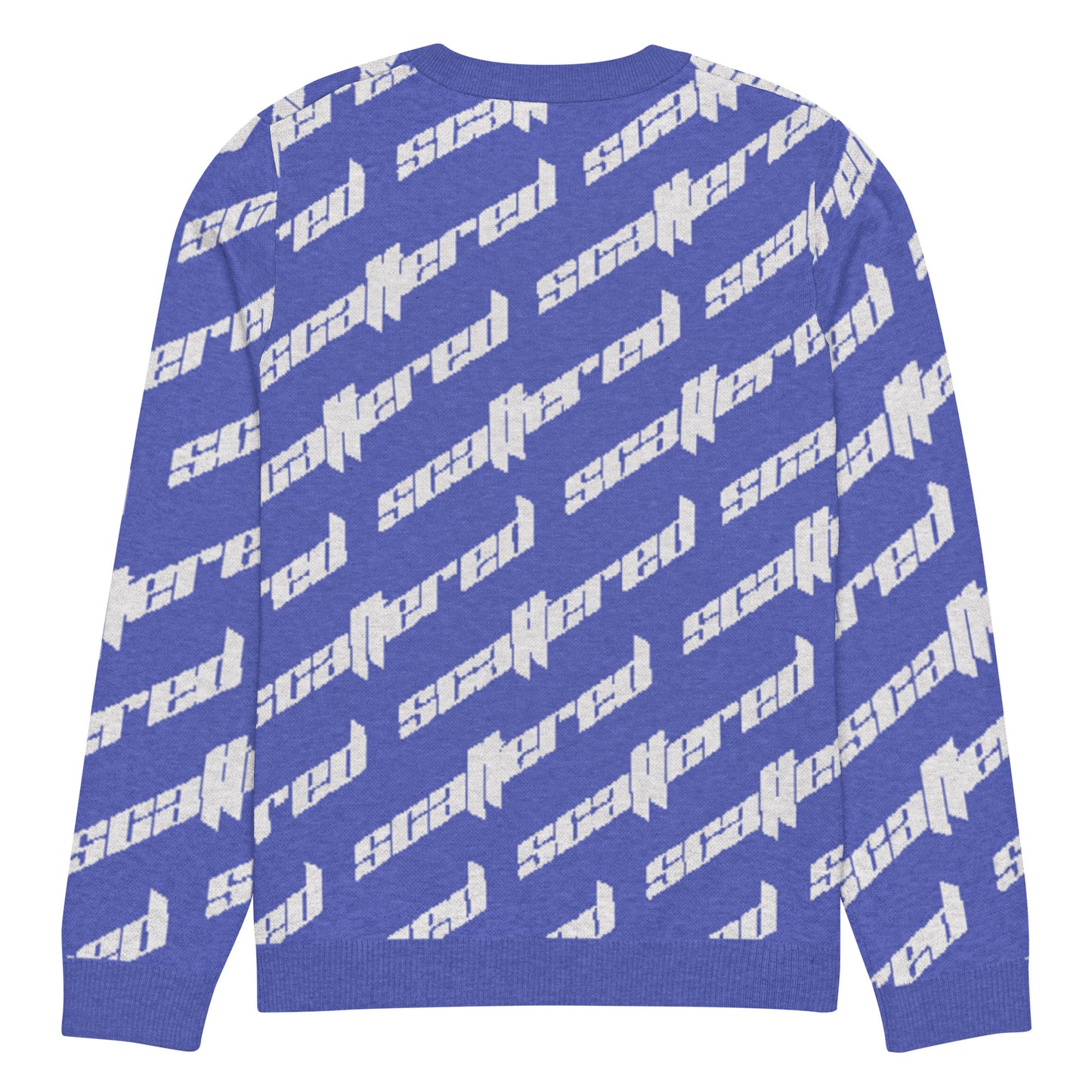 Royal Blue Scattered Logo Knitted Crewneck Sweater