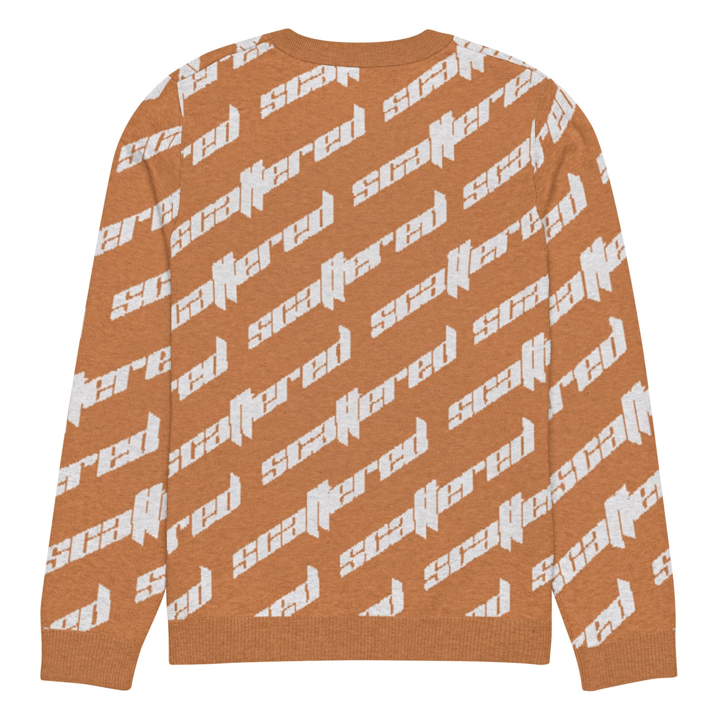 Orange Scattered Logo Knitted Crewneck Sweater