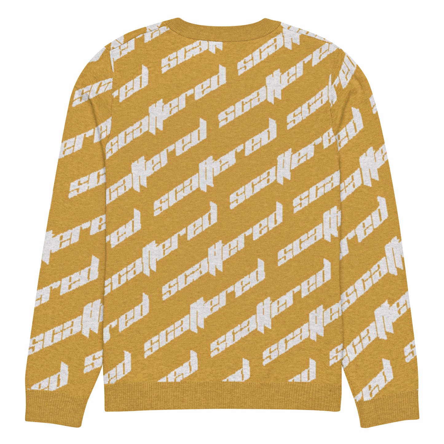 Mustard Yellow Scattered Logo Knitted Crewneck Sweater