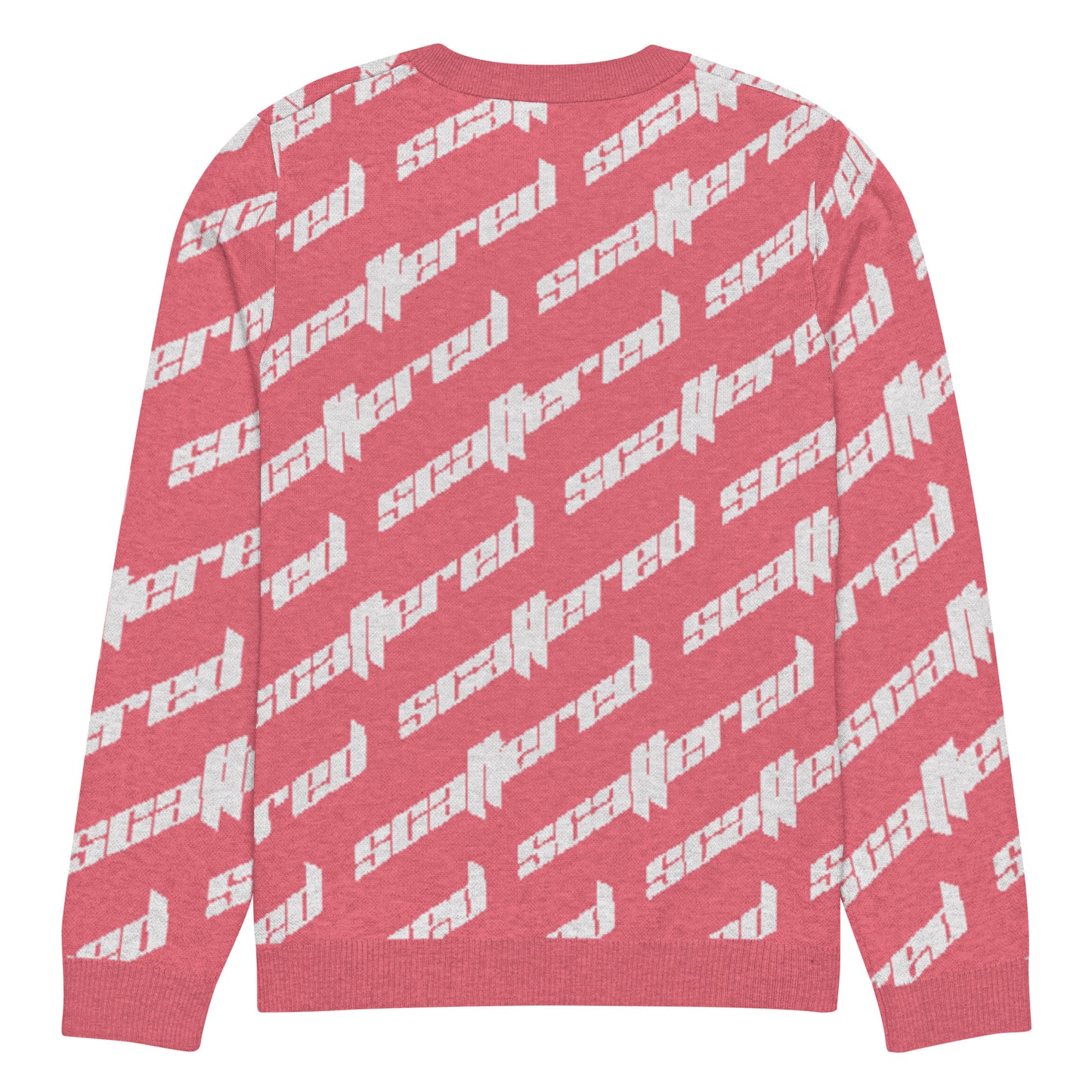 Hot Pink Scattered Logo Knitted Crewneck Sweater