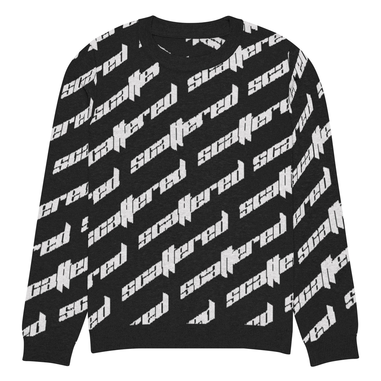 Scattered Black Logo Knitted crew neck sweater