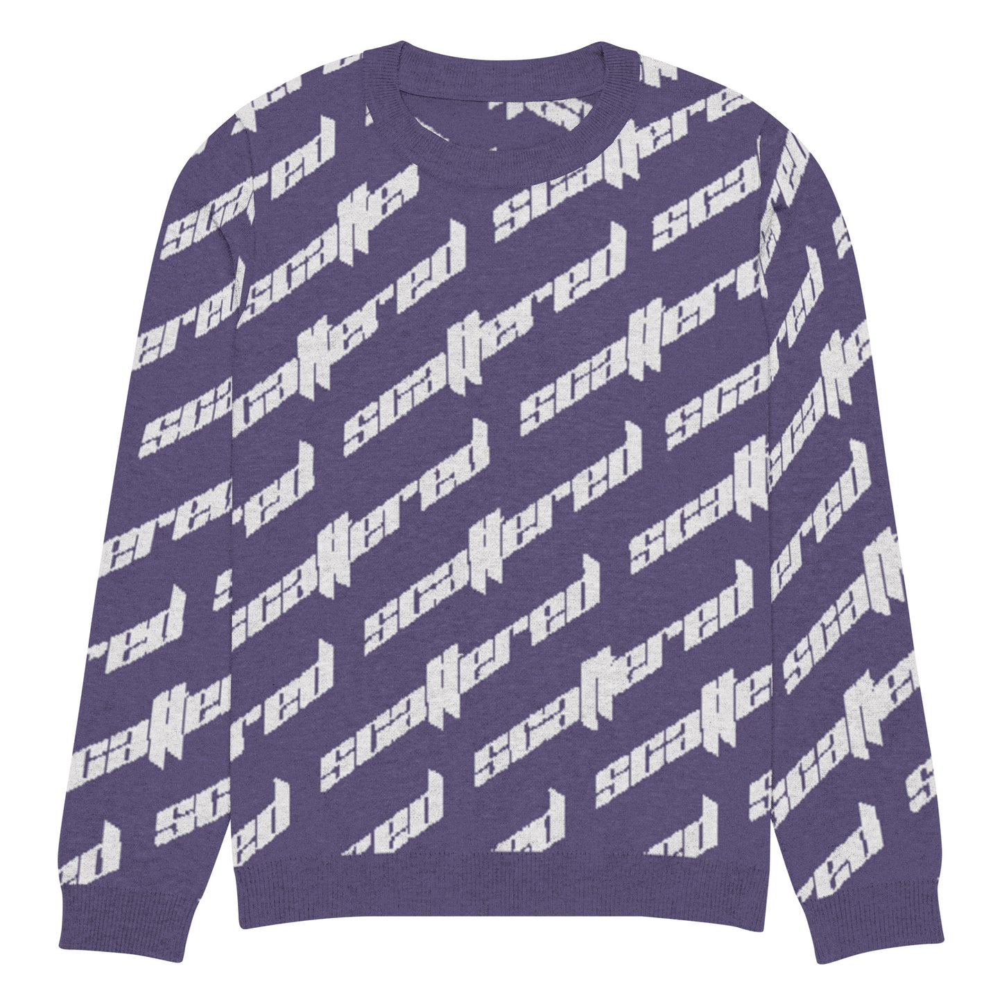 Purple Scattered Logo Knitted Crewneck Sweater