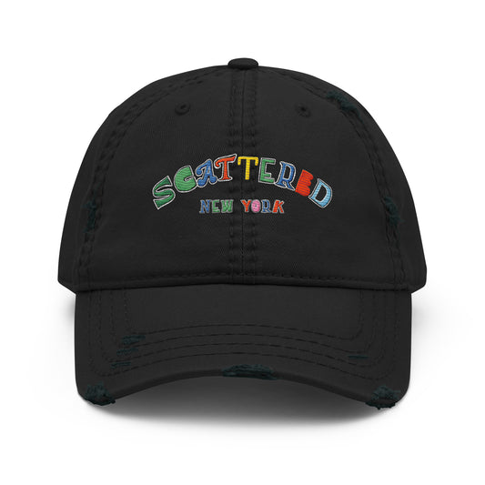 Scattered S/S '25 Logo Embroidered Distressed Dad Hat