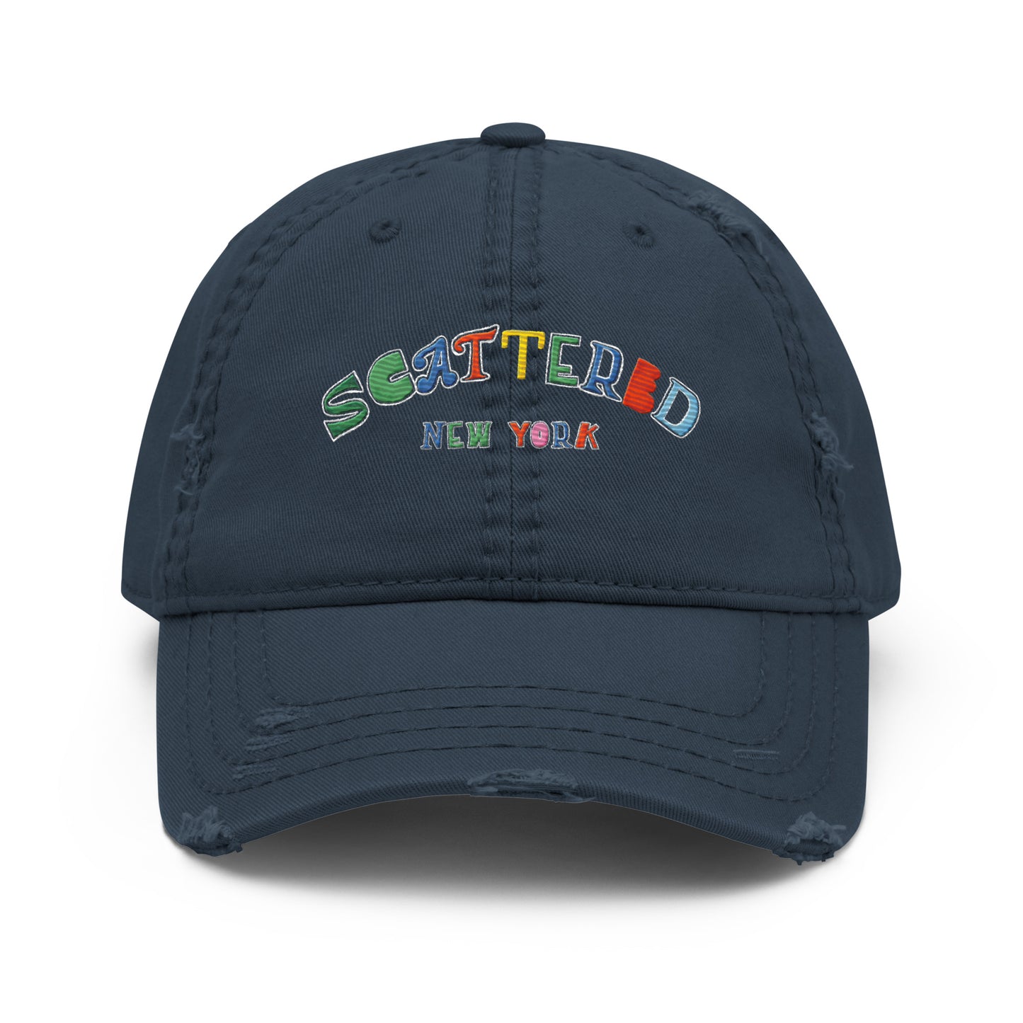 Scattered S/S '25 Logo Embroidered Distressed Dad Hat