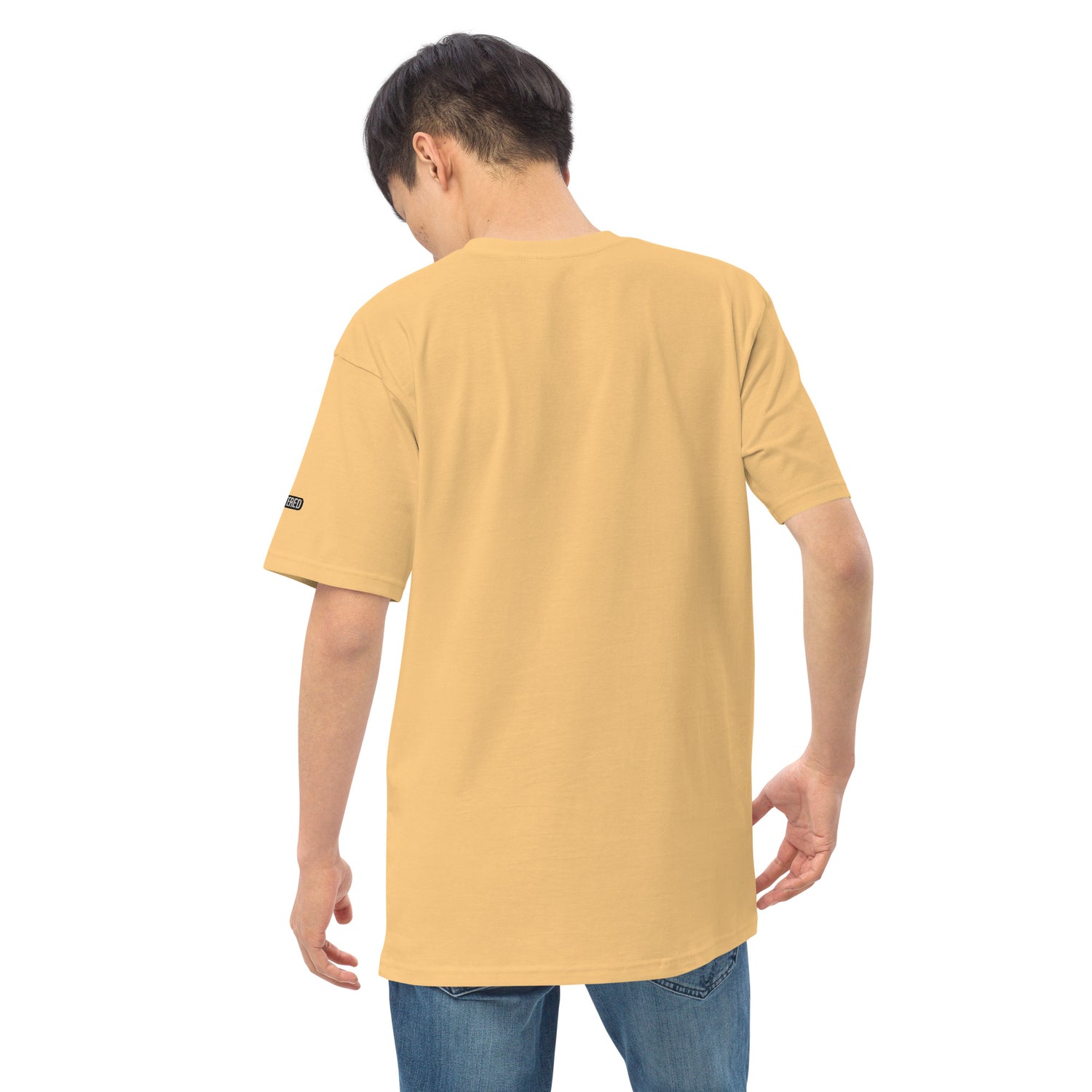 New York Apple Logo Embroidered Yellow T-Shirt Scattered Streetwear