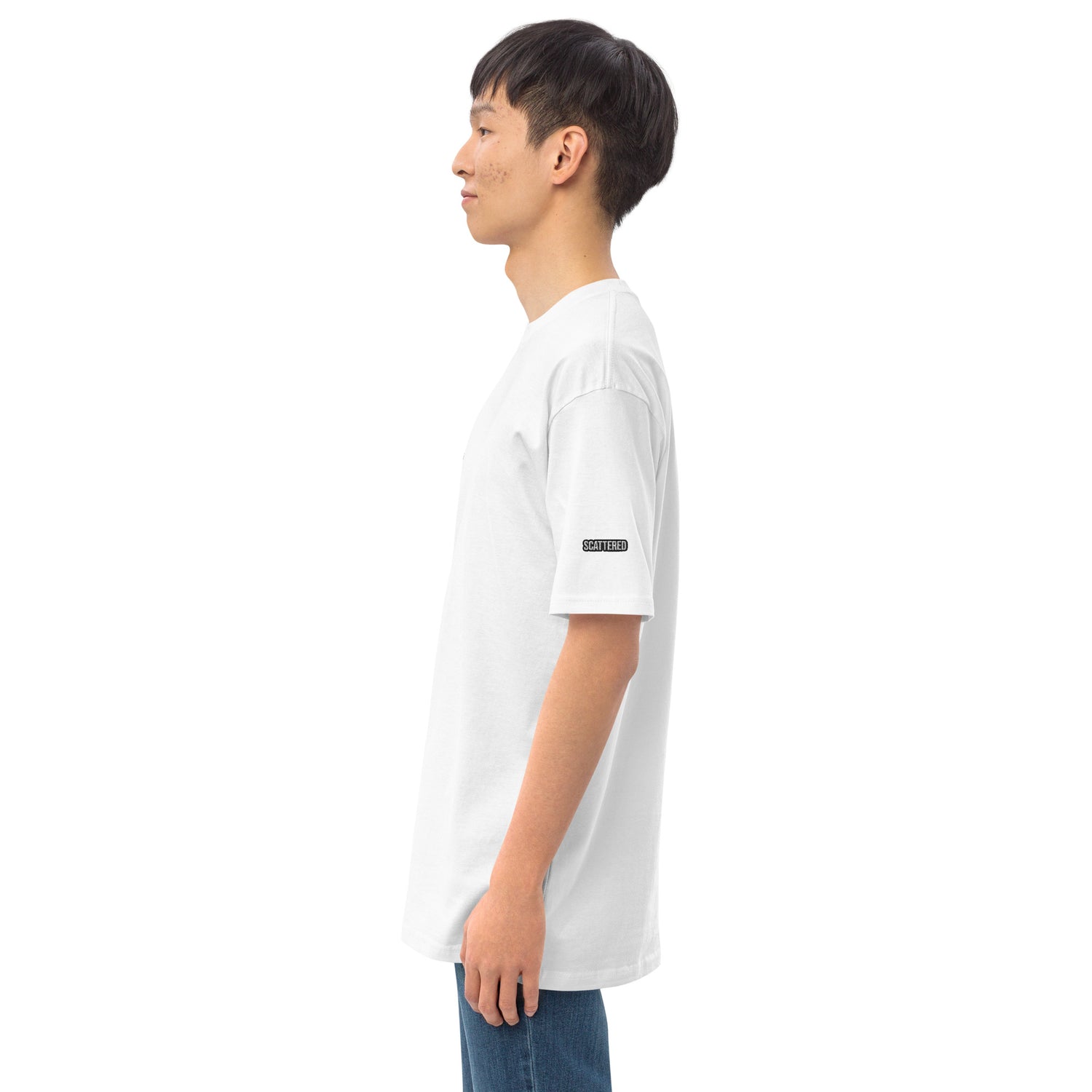New York Apple Logo Embroidered White T-Shirt Scattered Streetwear