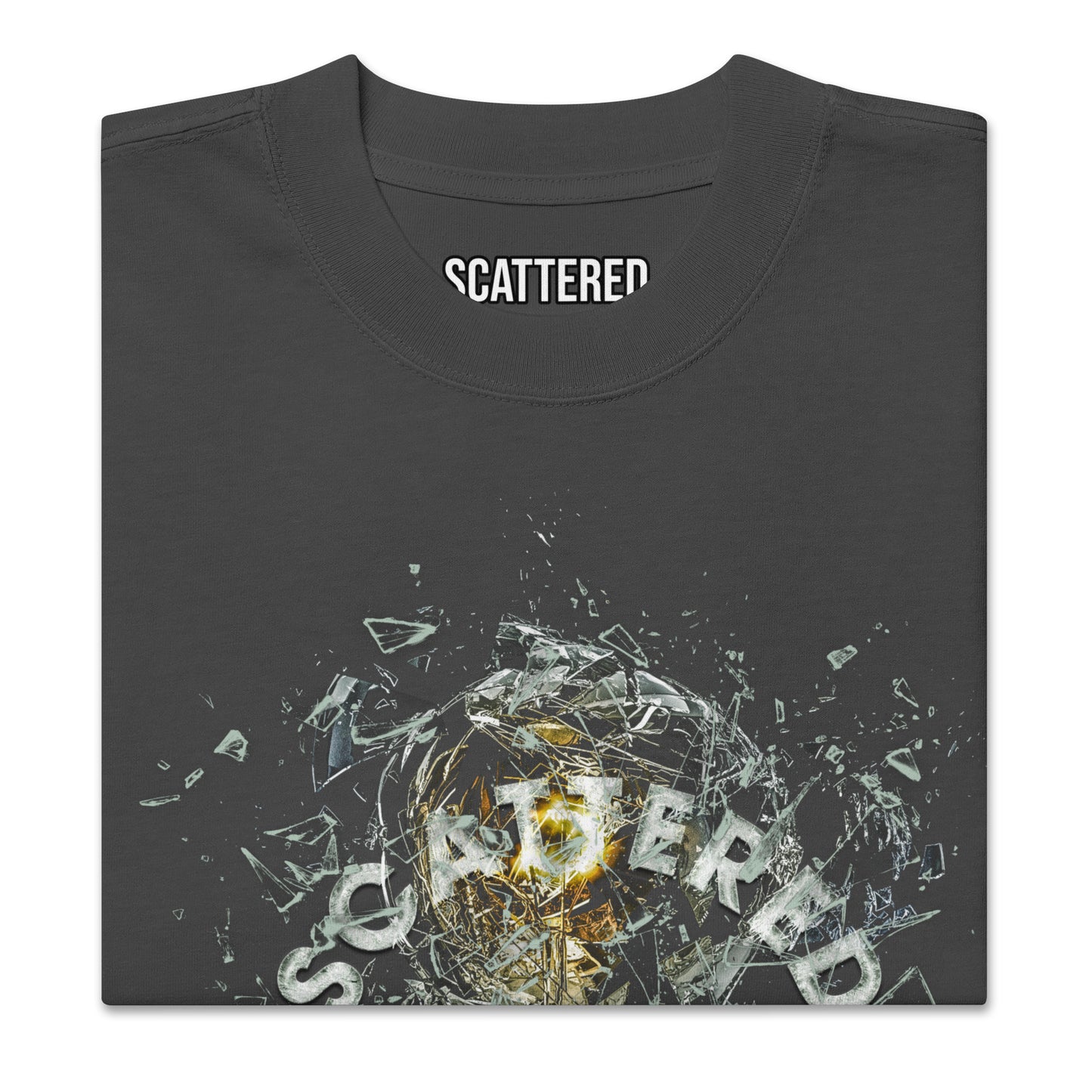 Scattered 2021 Bulb Printed Faded Oversized T-Shirt