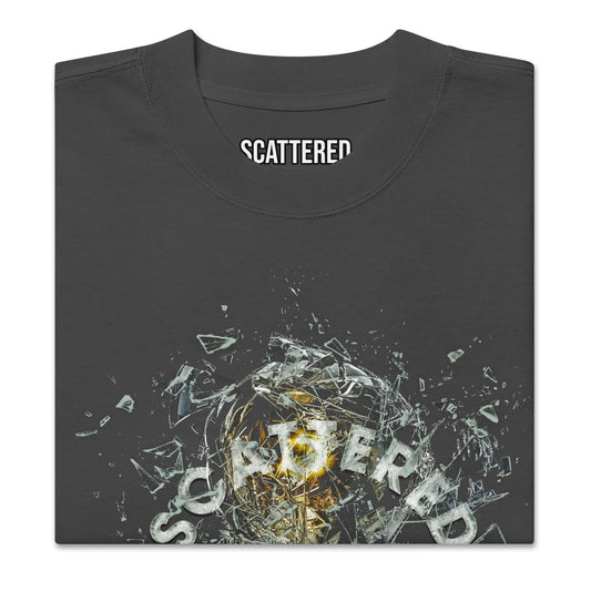 Scattered 2021 Bulb Printed Faded Oversized T-Shirt