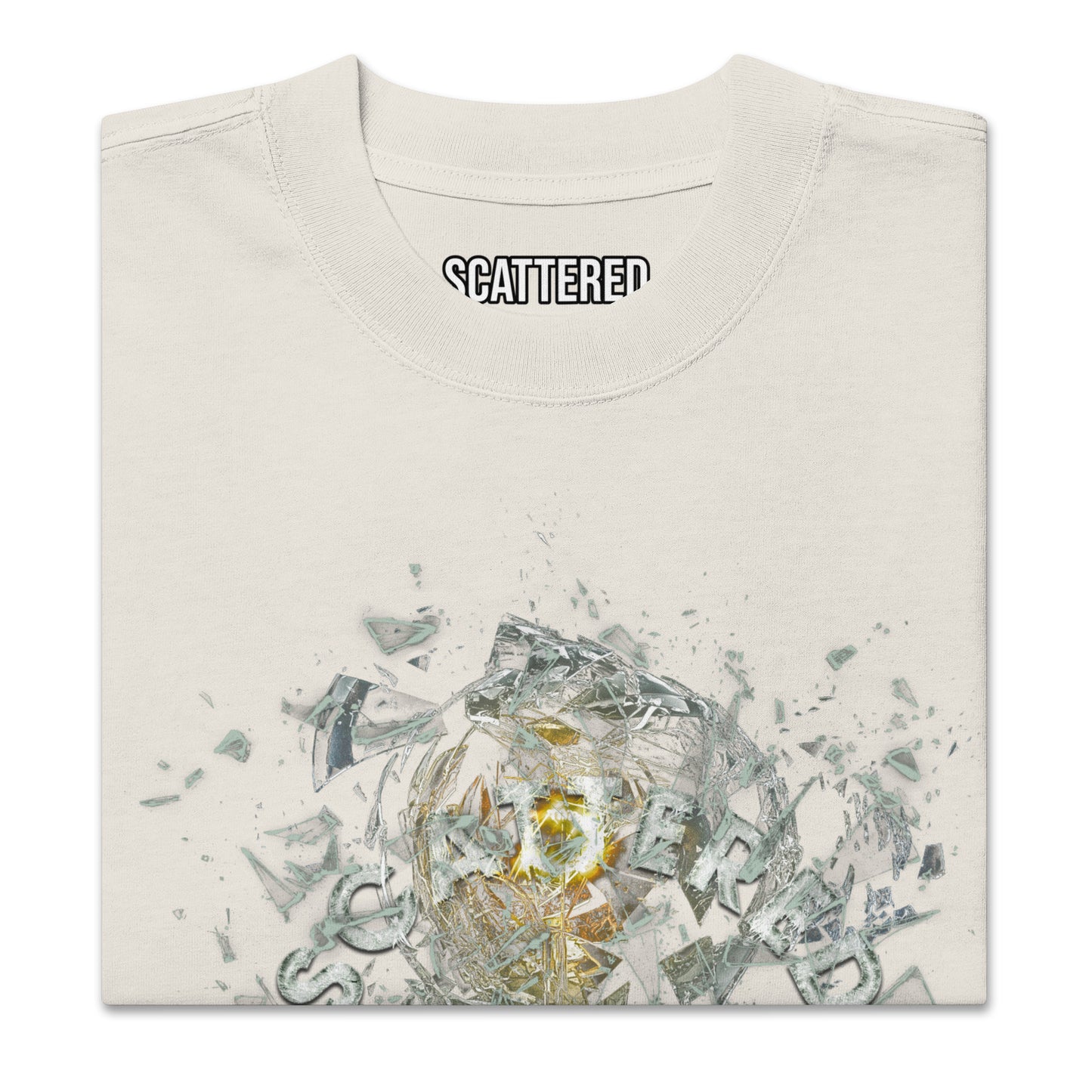 Scattered 2021 Bulb Printed Faded Oversized T-Shirt
