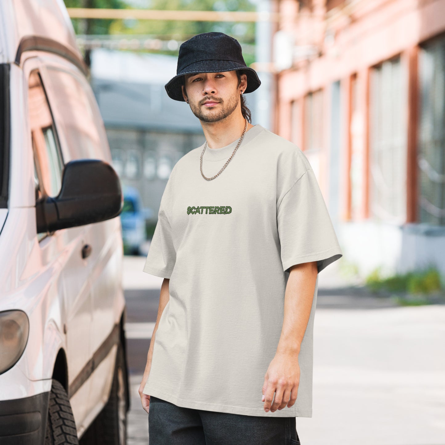 Scattered x Dripped Gawd Drip Logo Embroidered Faded T-shirt