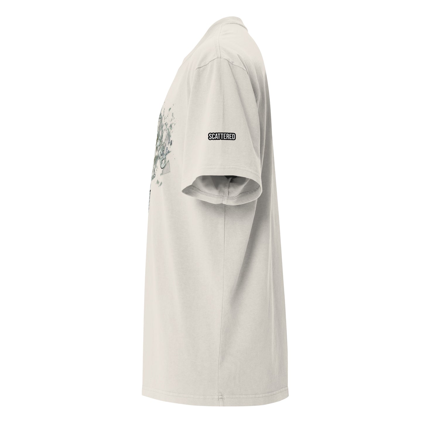 Scattered 2021 Bulb Printed Faded Oversized T-Shirt