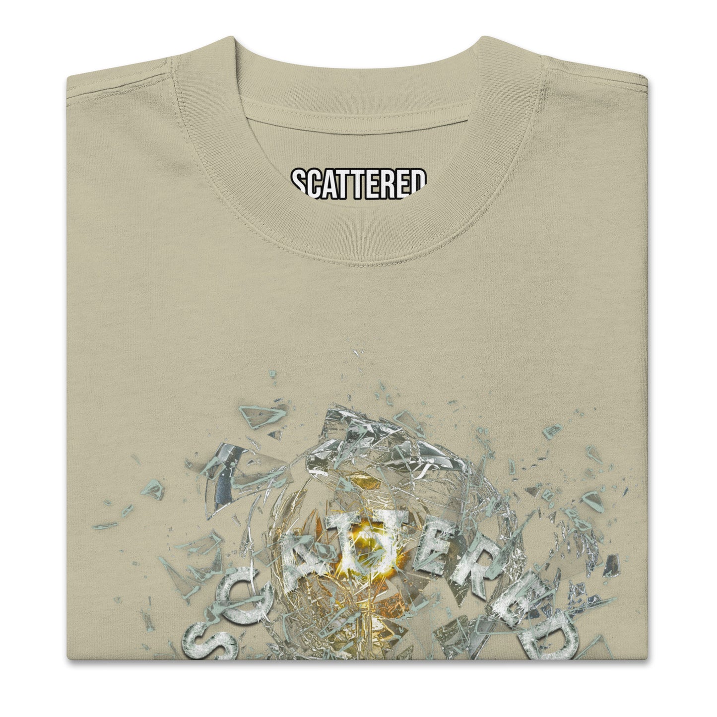 Scattered 2021 Bulb Printed Faded Oversized T-Shirt