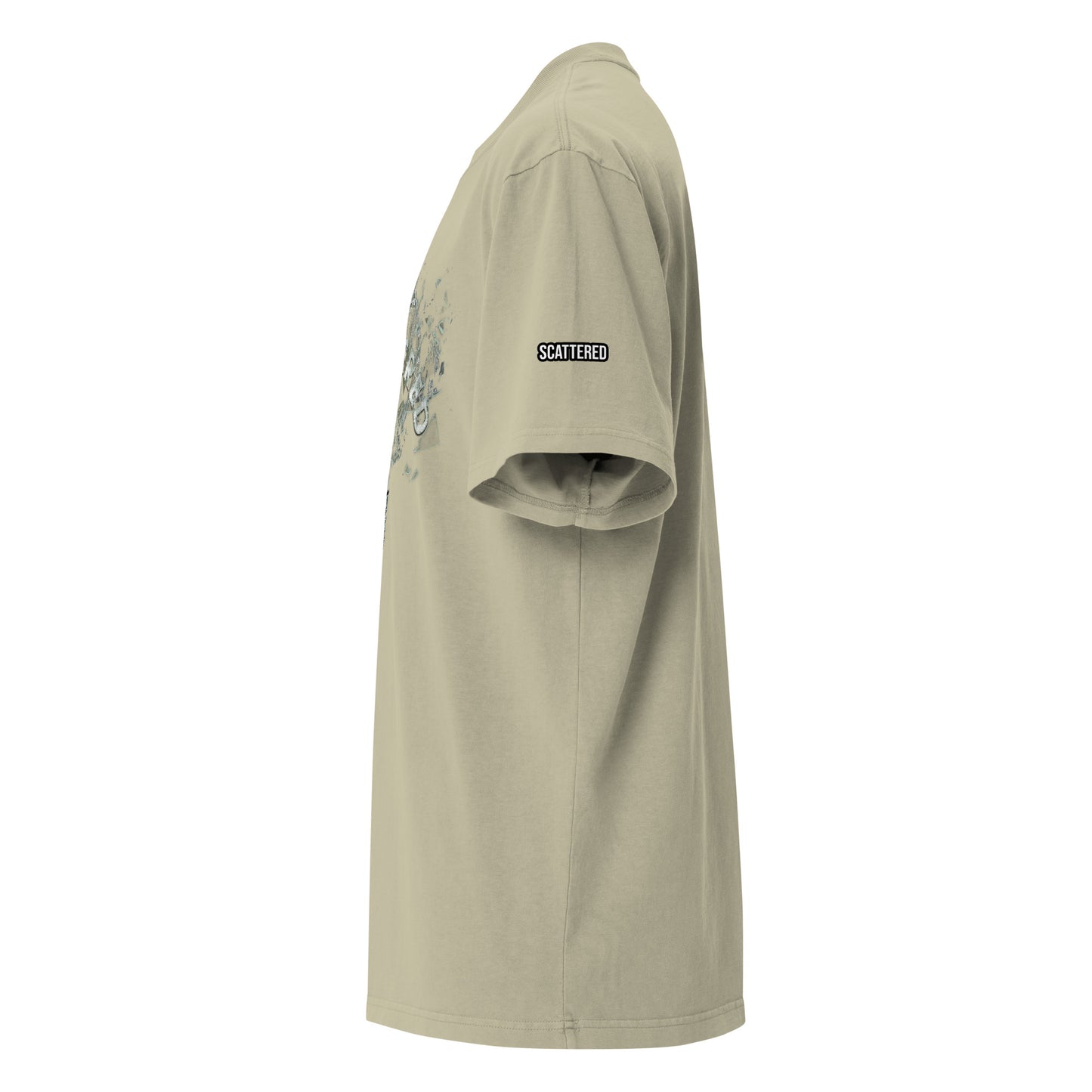 Scattered 2021 Bulb Printed Faded Oversized T-Shirt