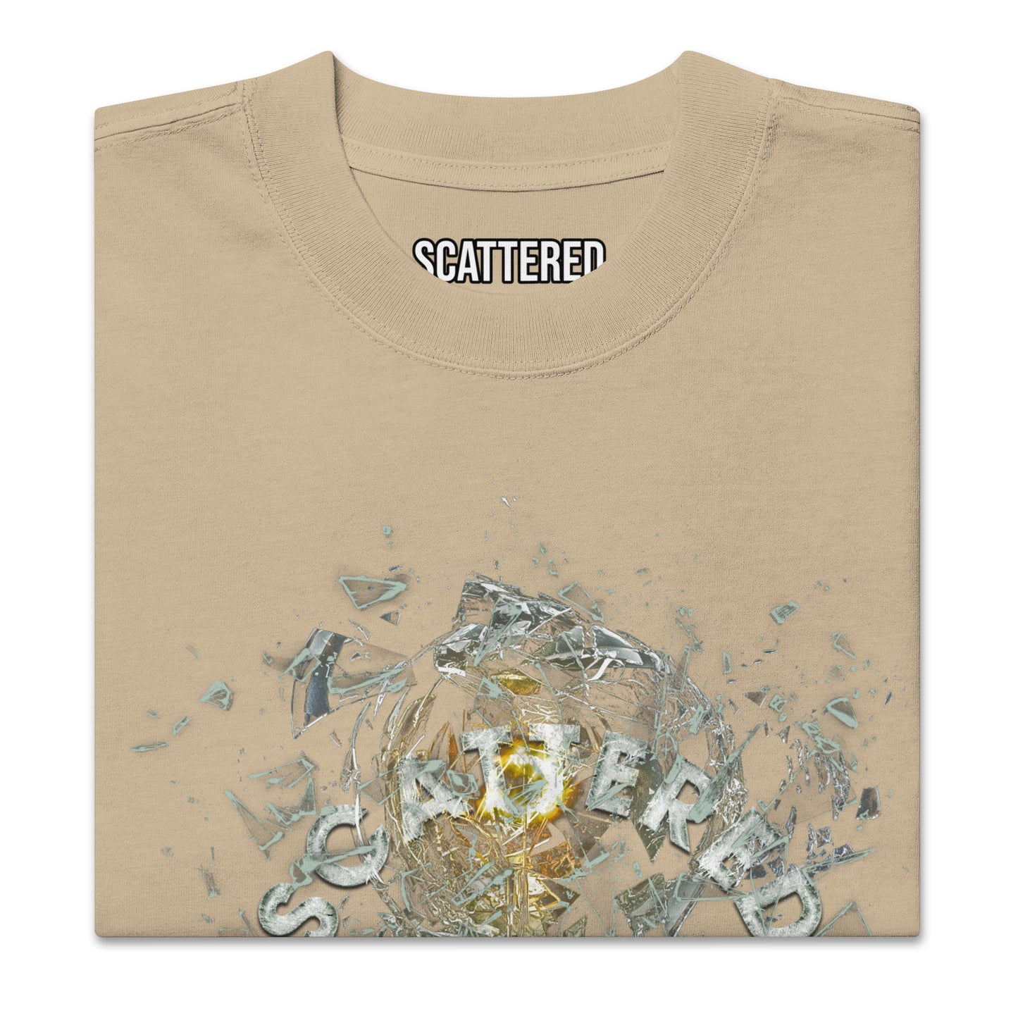Scattered 2021 Bulb Printed Faded Oversized T-Shirt