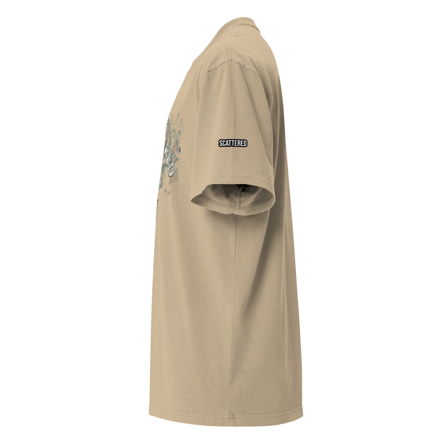 Scattered 2021 Bulb Printed Faded Oversized T-Shirt