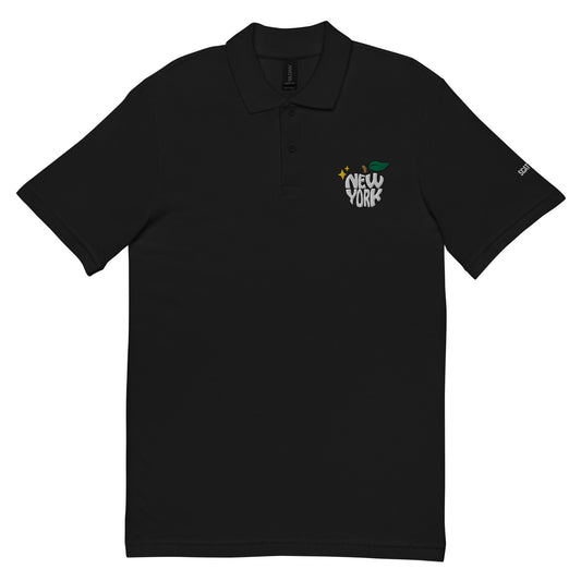 New York Apple Logo Embroidered Polo Shirt