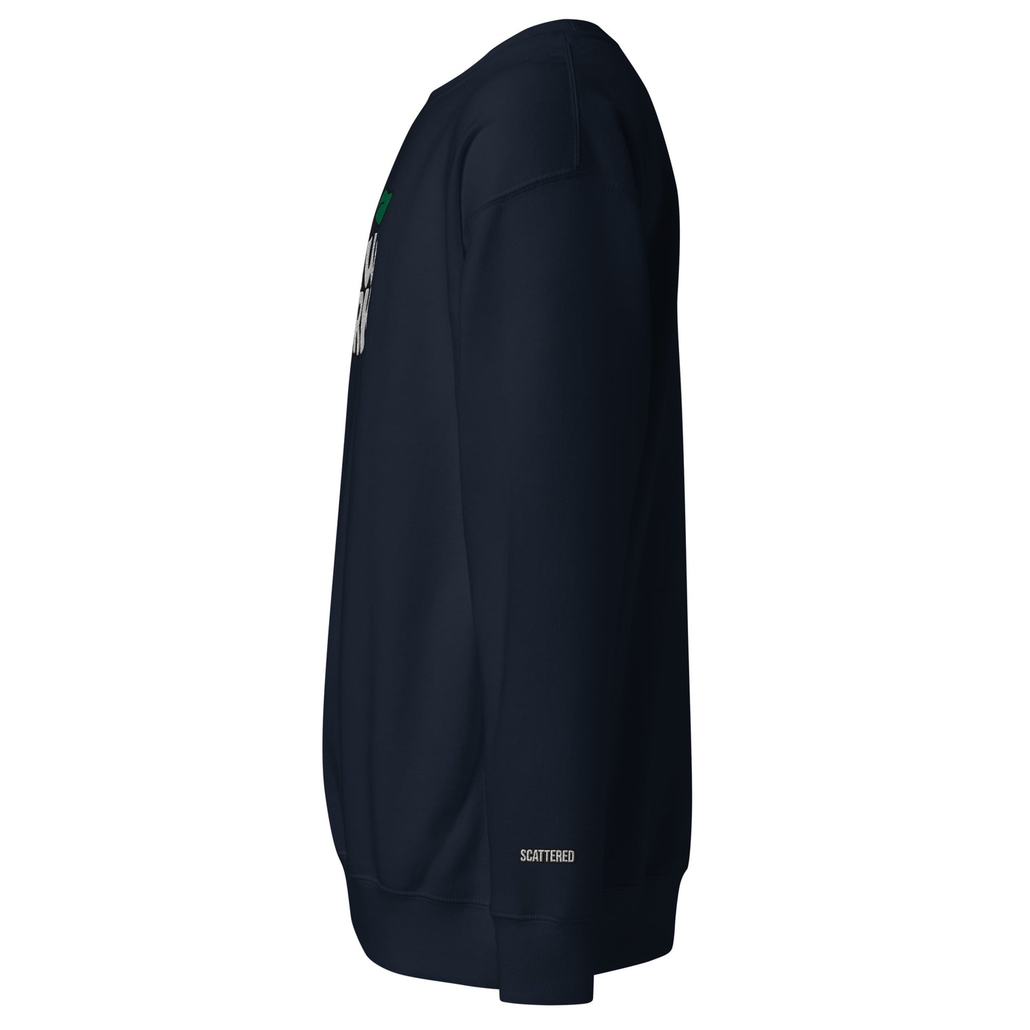 New York Apple Logo Embroidered Navy Blue Crewneck Sweatshirt Scattered Streetwear