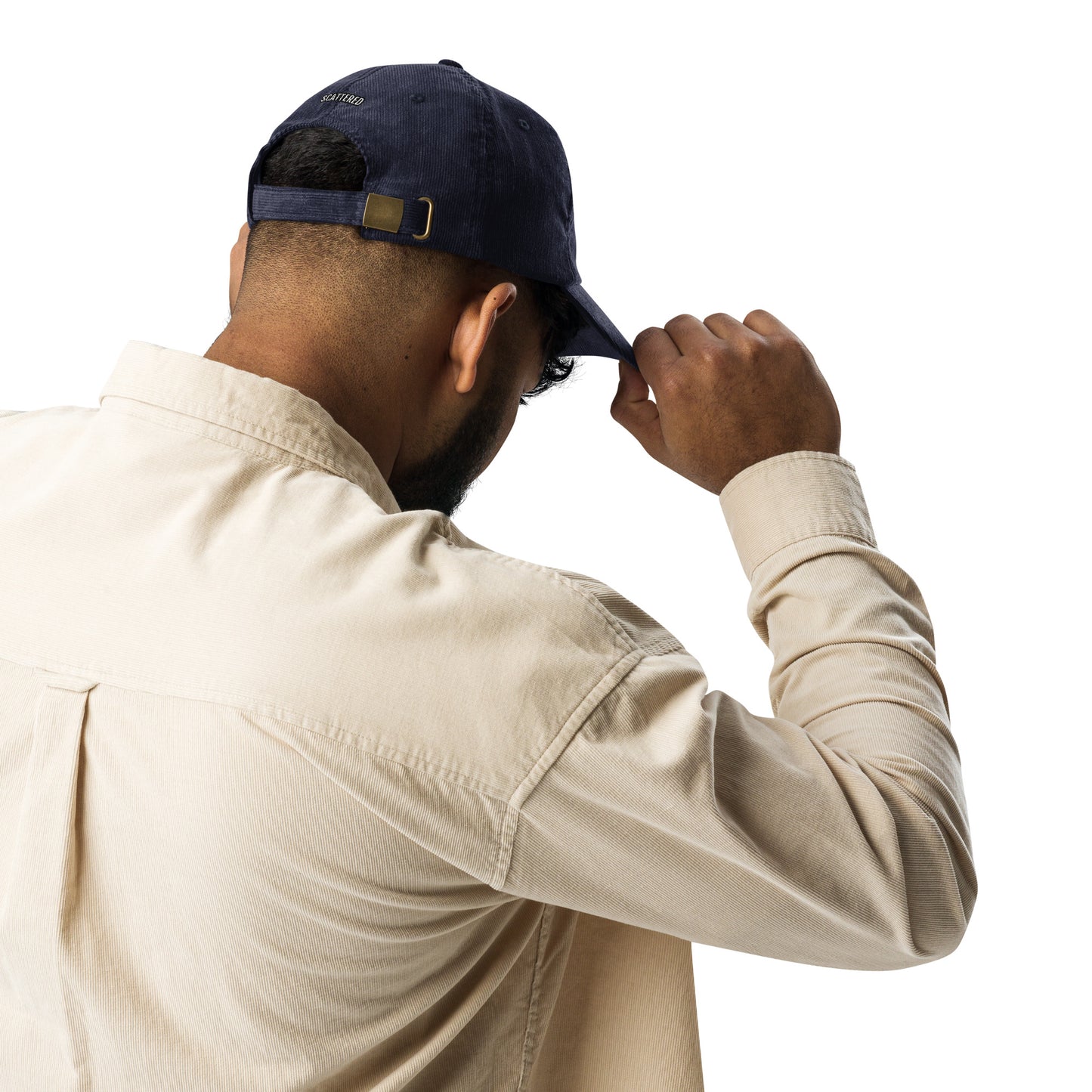 New York Apple Logo Embroidered Navy Blue Vintage Corduroy Hat Scattered Streetwear