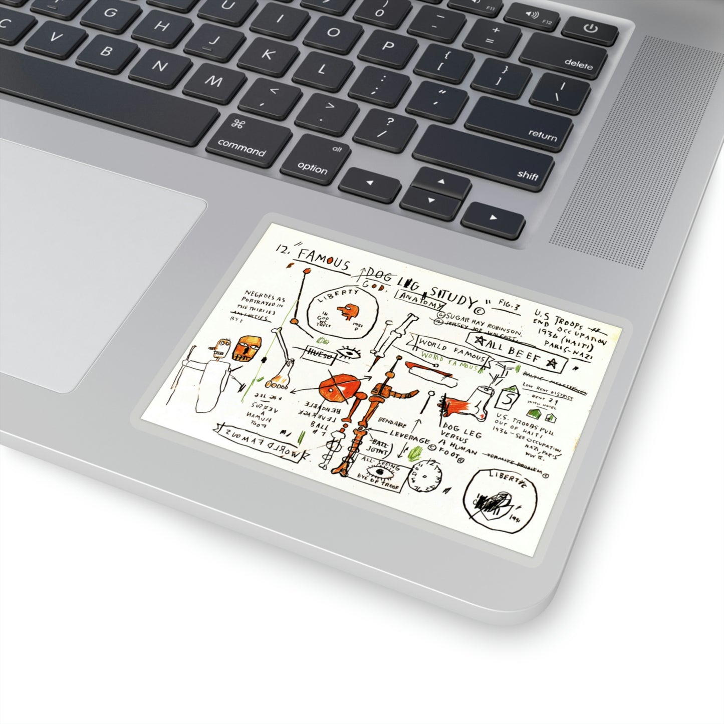 Jean-Michel Basquiat "Dog Leg Study" Artwork Sticker