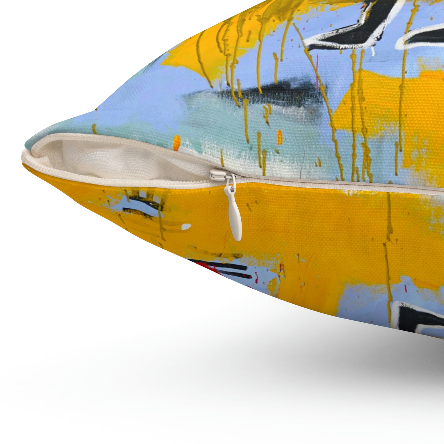 Jean-Michel Basquiat "Julius Caesar on Gold" Artwork Square Throw Pillow