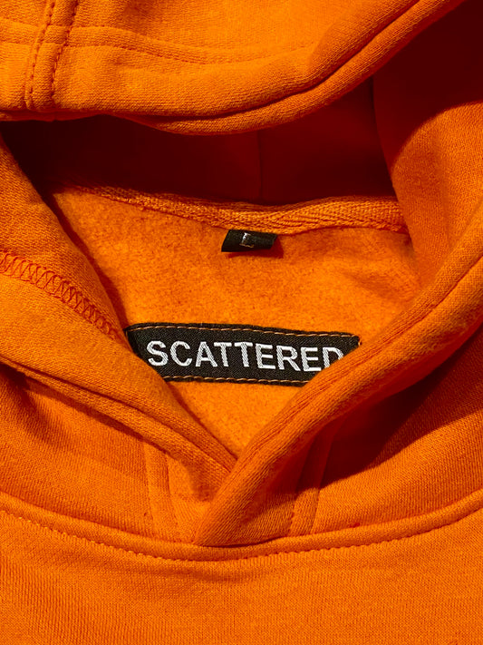 Orange Embroidered Box Logo Hoodie Sweatshirt Scattered Streetwear Clothing Brand 