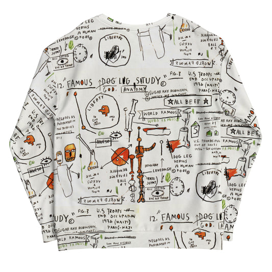 Jean-Michel Basquiat "Dog Leg Study" Artwork Printed Premium Streetwear Crewneck Sweatshirt Harajuku Graffiti