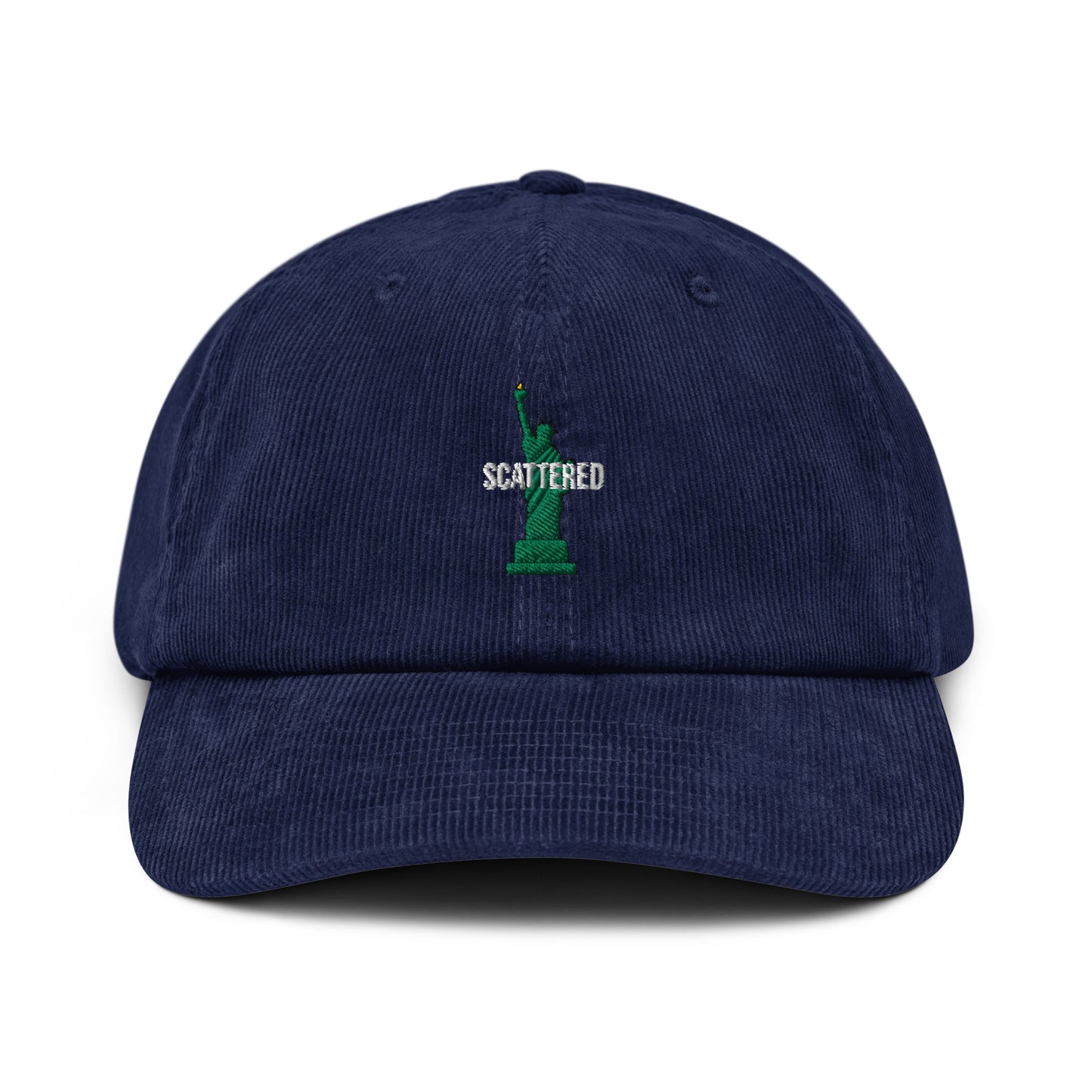 Statue of Liberty Logo Embroidered Corduroy Dad Hat